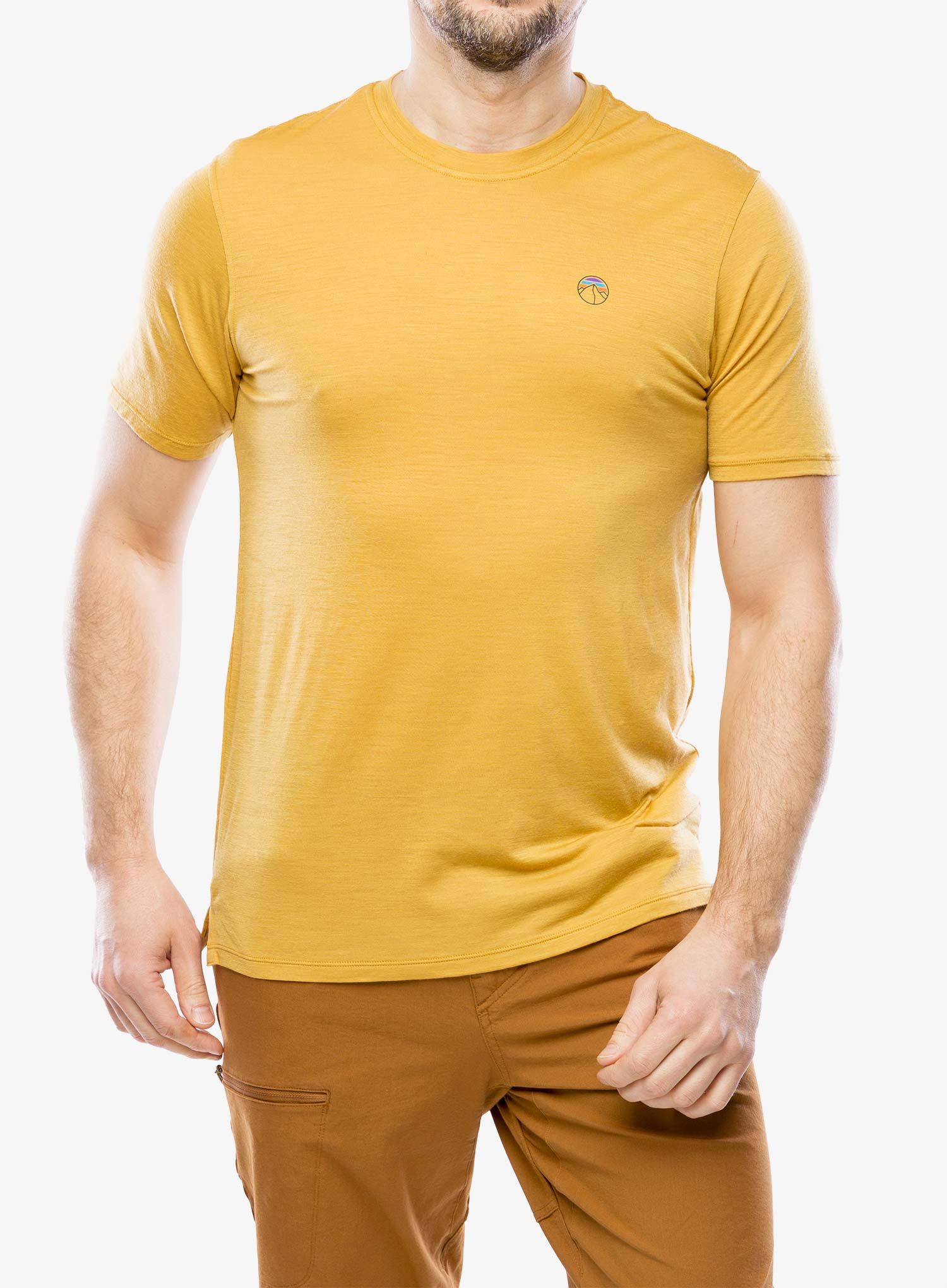 Merino triko Patagonia Cap Cool Merino Graphic Shirt - fitz roy/gold