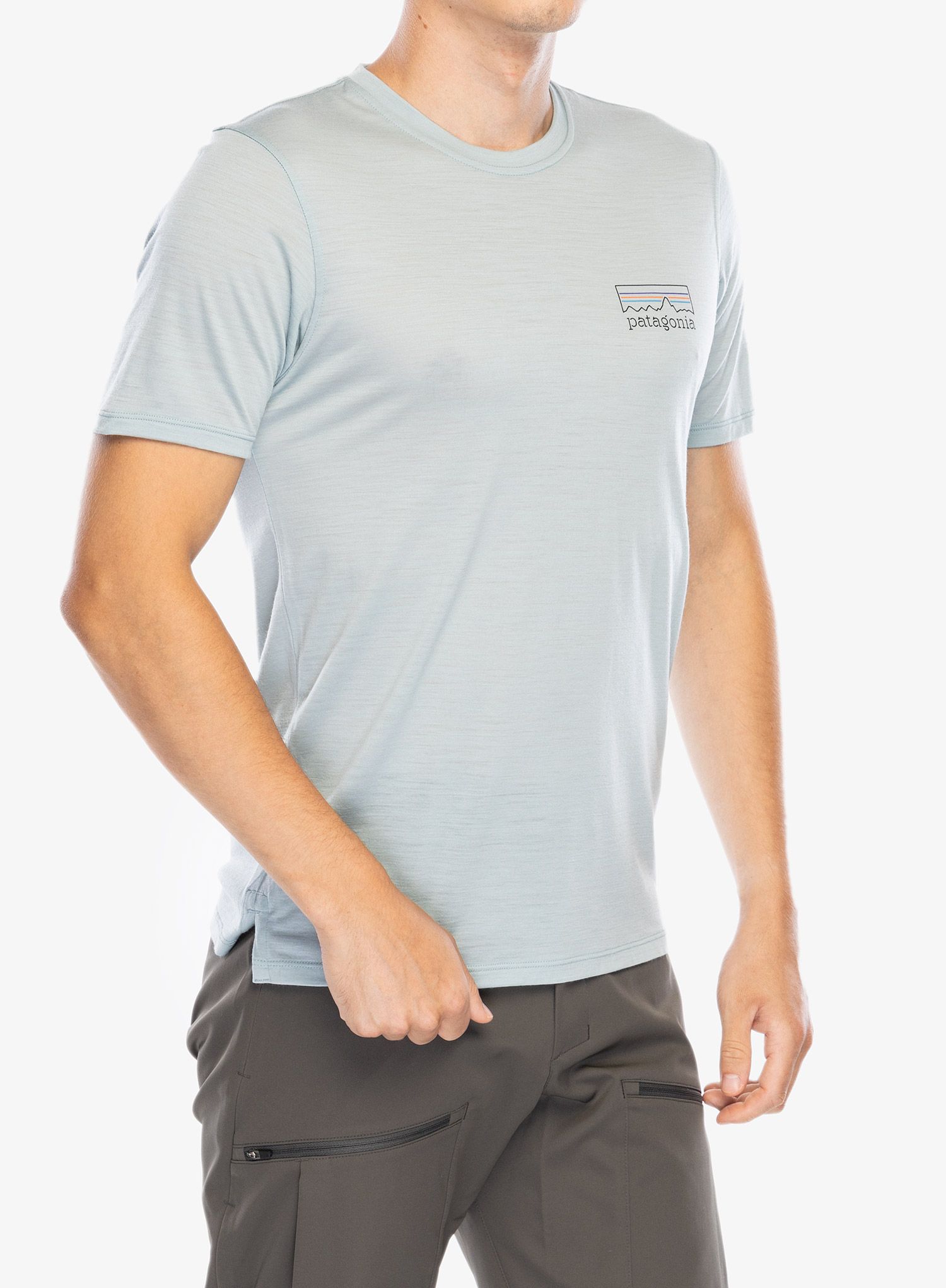 Merino triko Patagonia Cap Cool Merino Graphic Shirt - fitz roy strata thermal blue