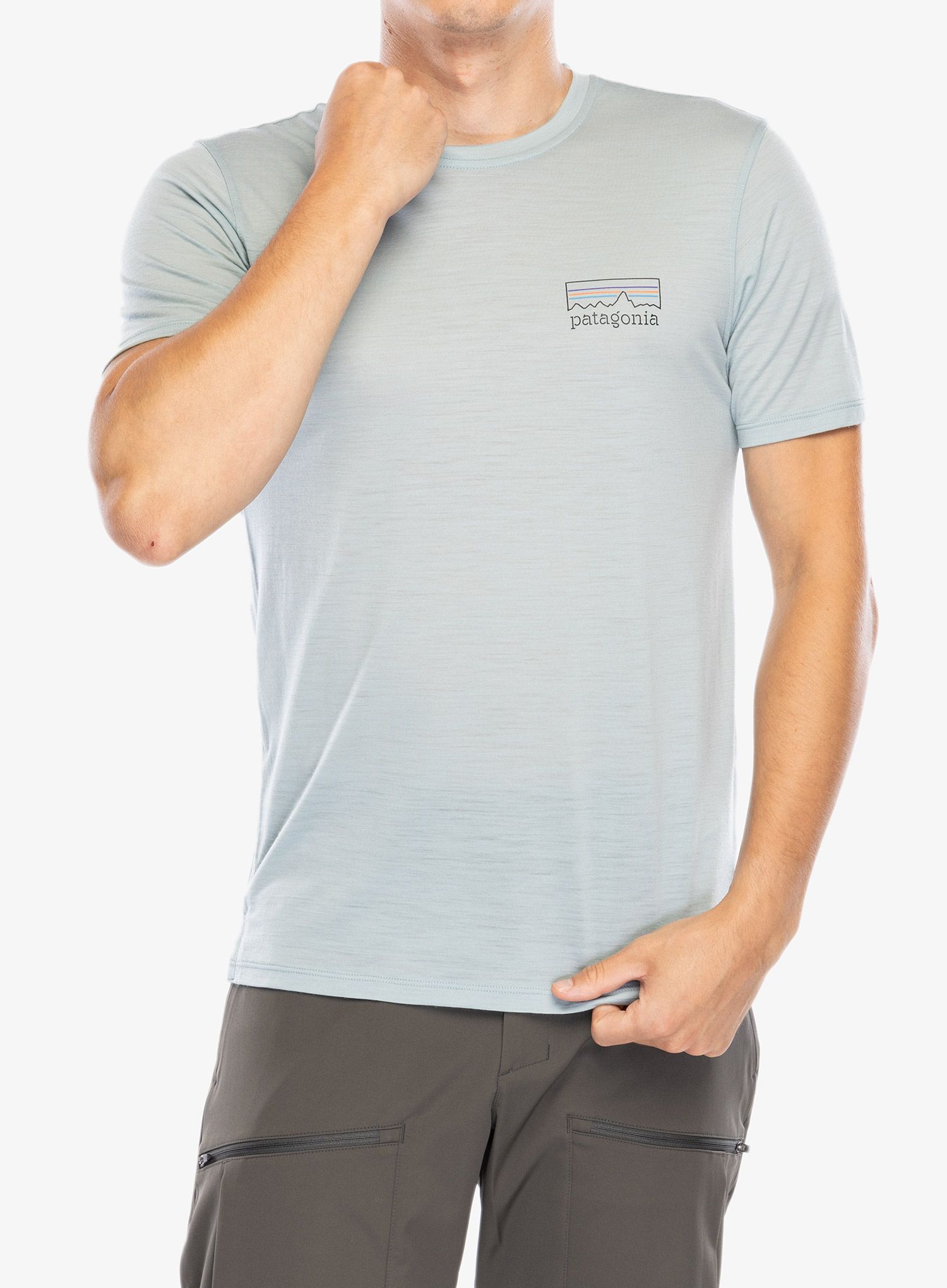 Merino triko Patagonia Cap Cool Merino Graphic Shirt - fitz roy strata thermal blue