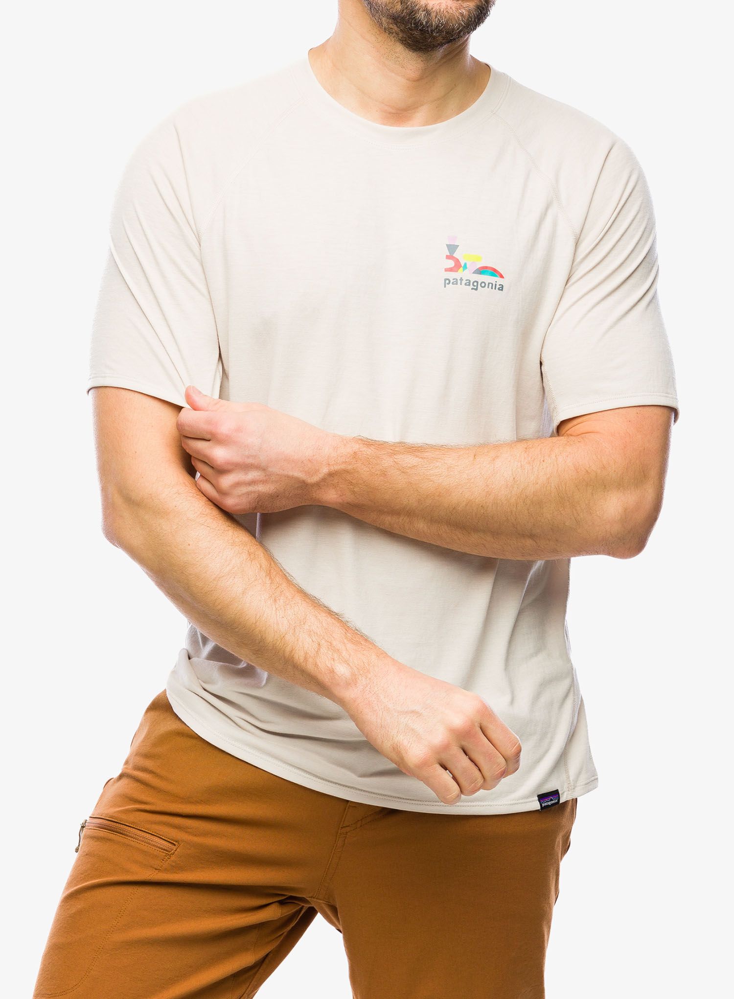 Rychleschnoucí triko Patagonia Cap Cool Trail Graphic Shirt - lose/pumice