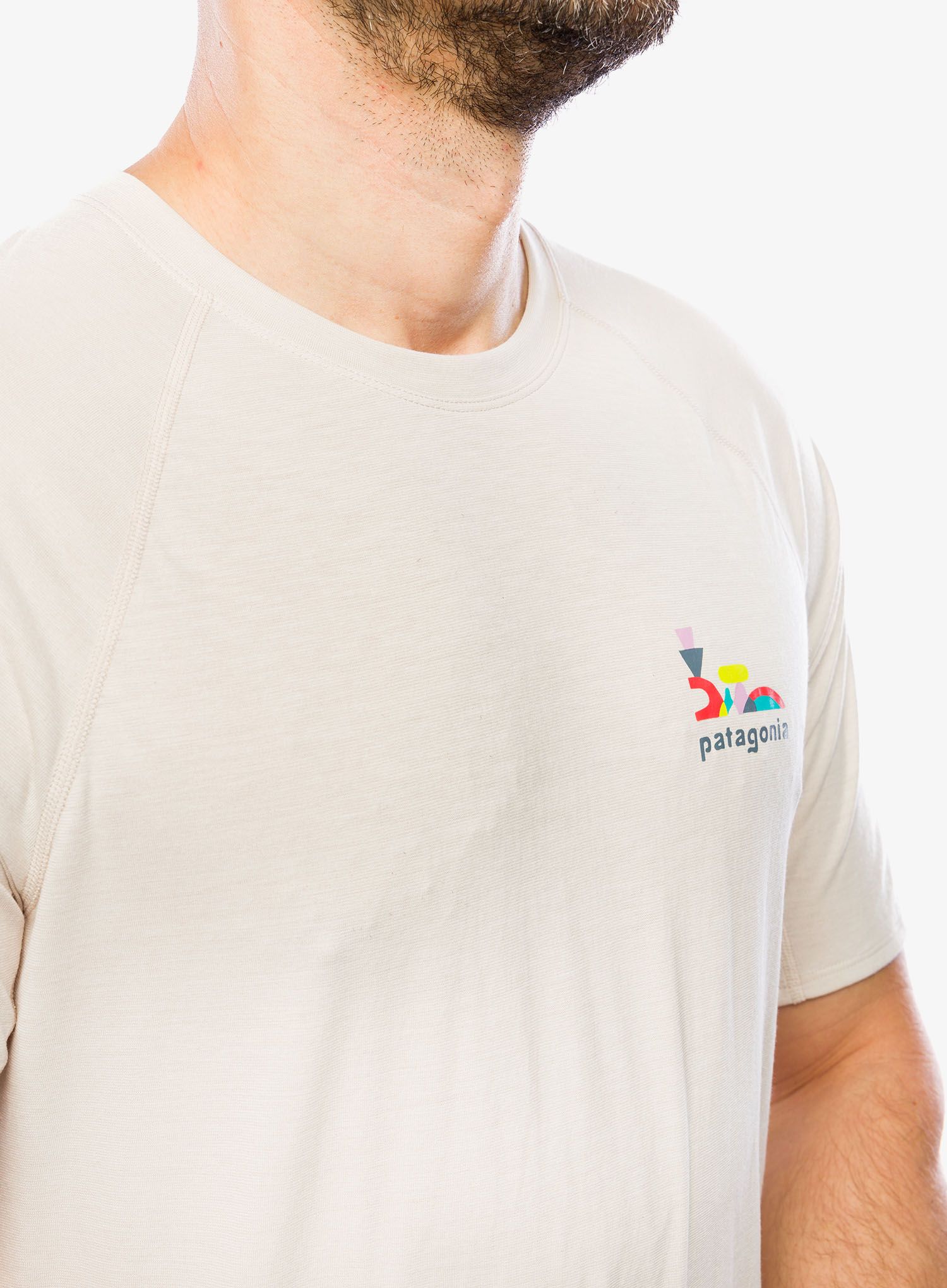 Rychleschnoucí triko Patagonia Cap Cool Trail Graphic Shirt - lose/pumice