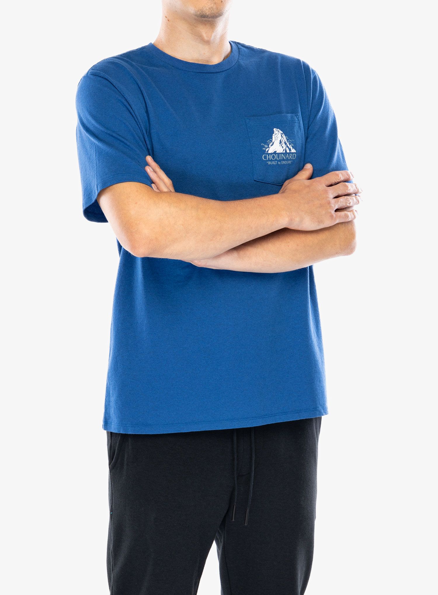 Bavlněné tričko Patagonia Chouinard Crest Pocket Responsibili-Tee - endles blue
