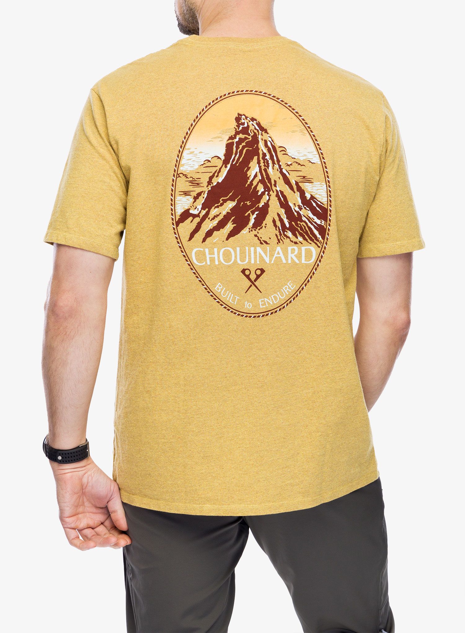 Tričko s potiskem Patagonia Chouinard Crest Pocket Responsibili-Tee - pufferfish gold