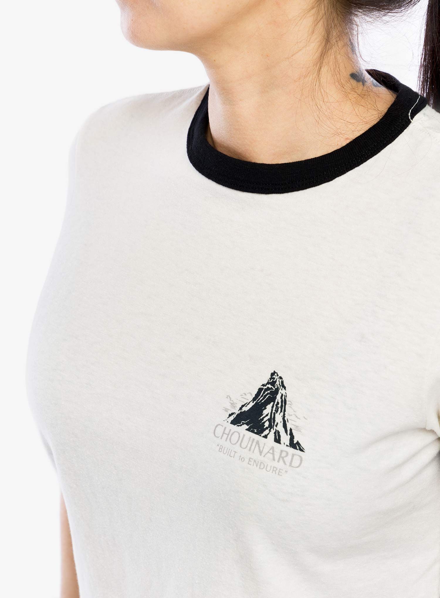 Bavlněné tričko dámské Patagonia Chouinard Crest Ringer Responsibili-Tee - birch white