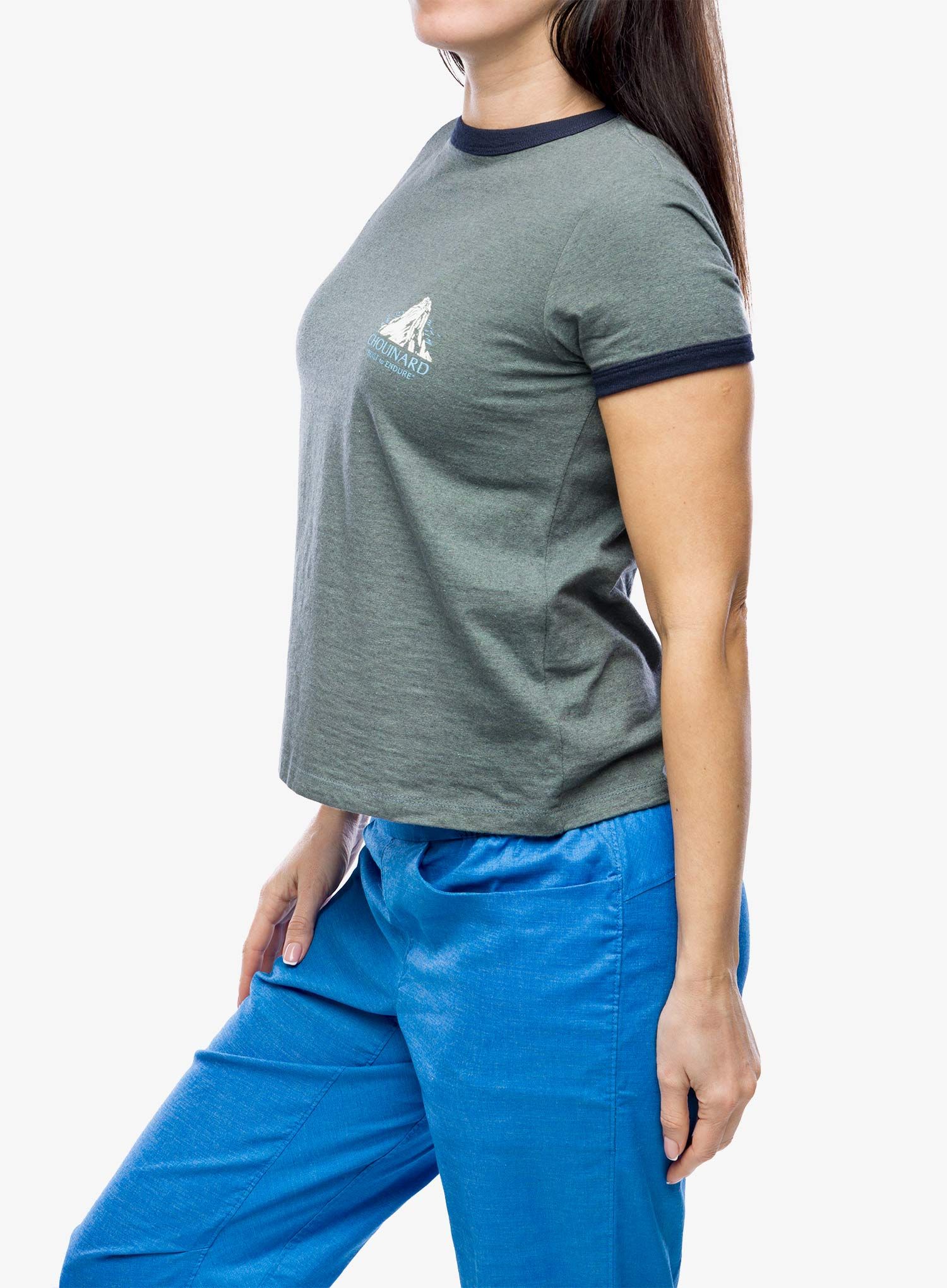 Dámské tričko s potiskem Patagonia Chouinard Crest Ringer Responsibili-Tee - nouveau green