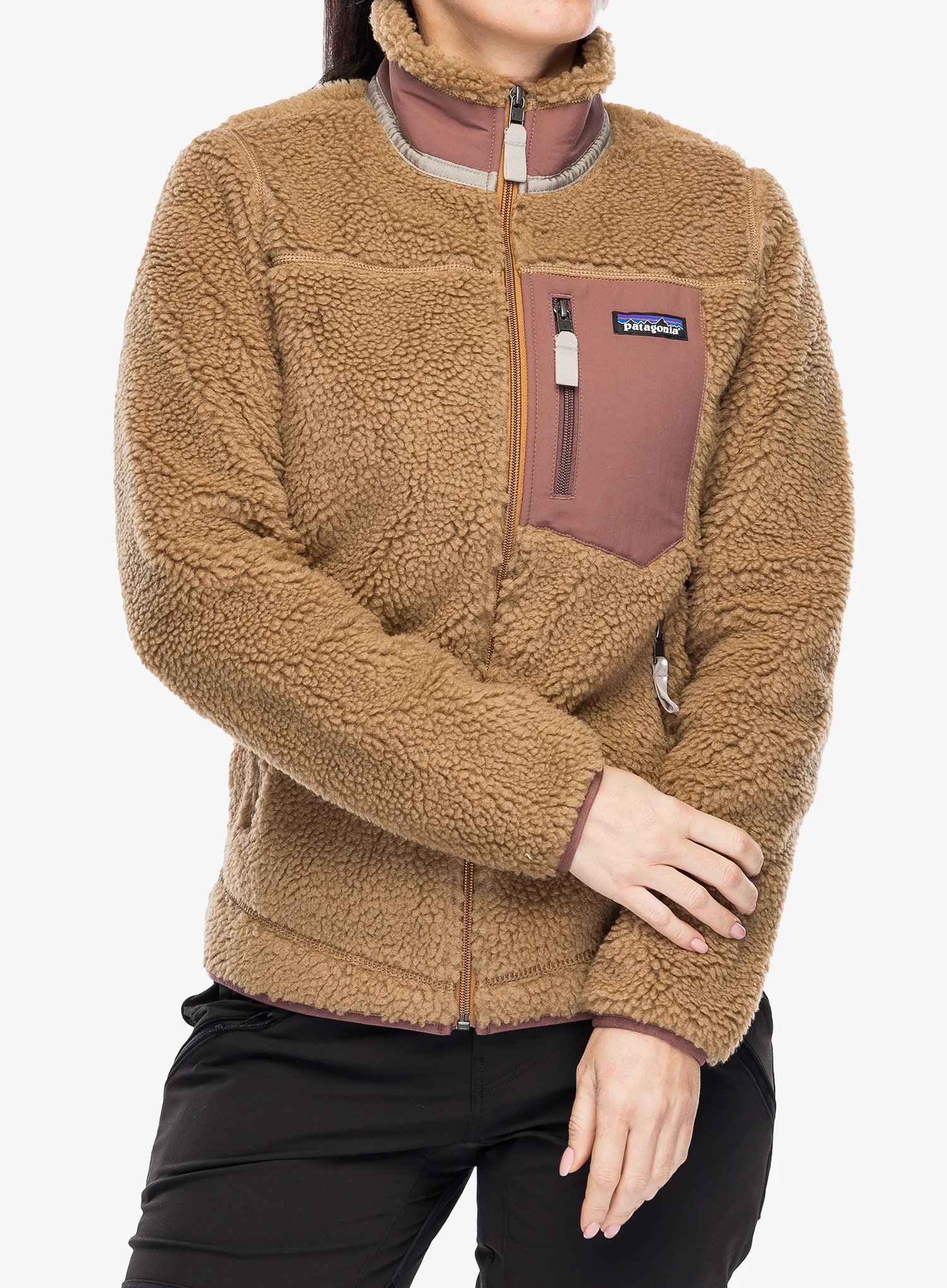 Fleecová mikina dámská Patagonia Classic Retro-X Jacket - nest brown/dulse mauve