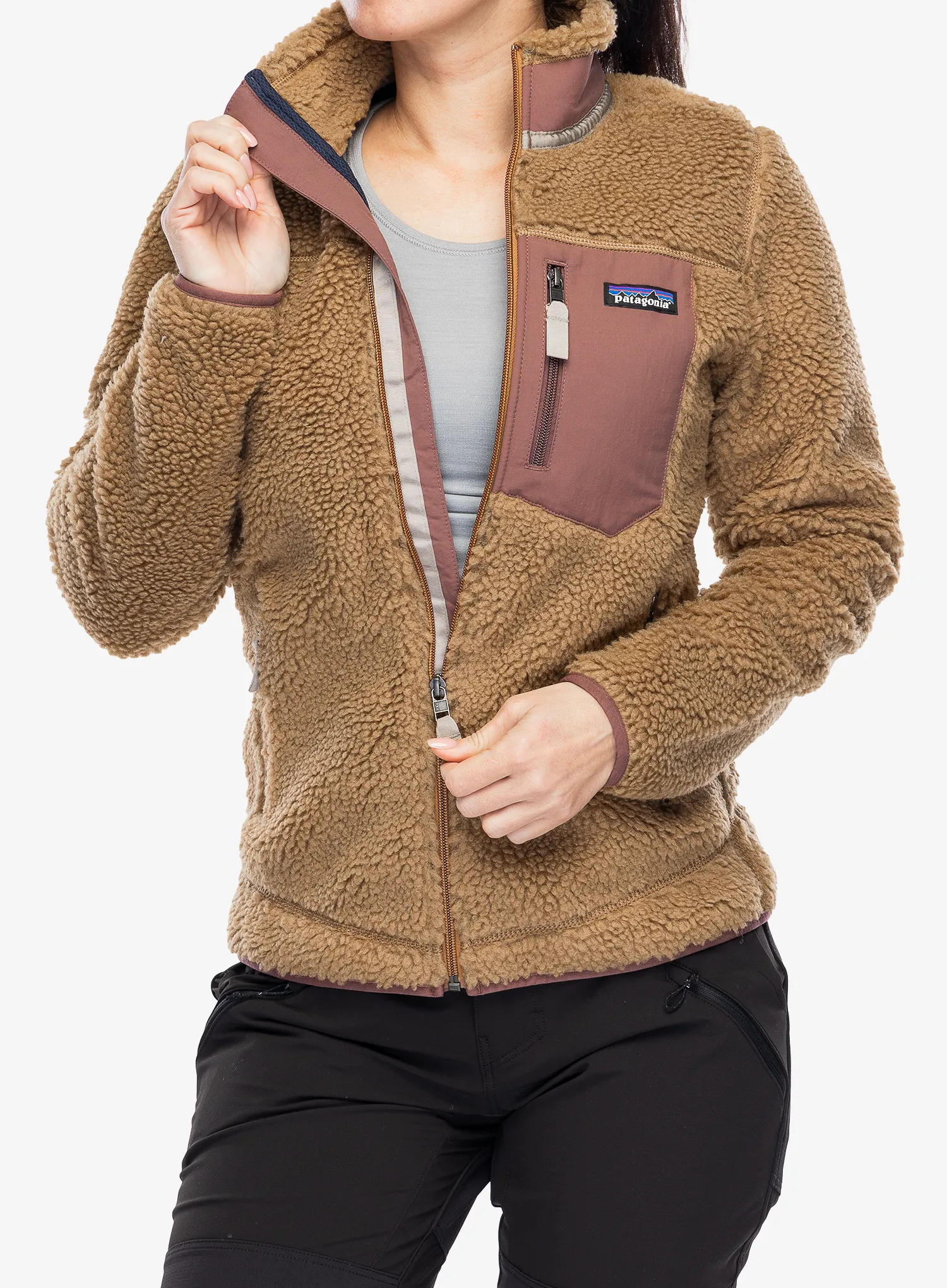 Fleecová mikina dámská Patagonia Classic Retro-X Jacket - nest brown/dulse mauve