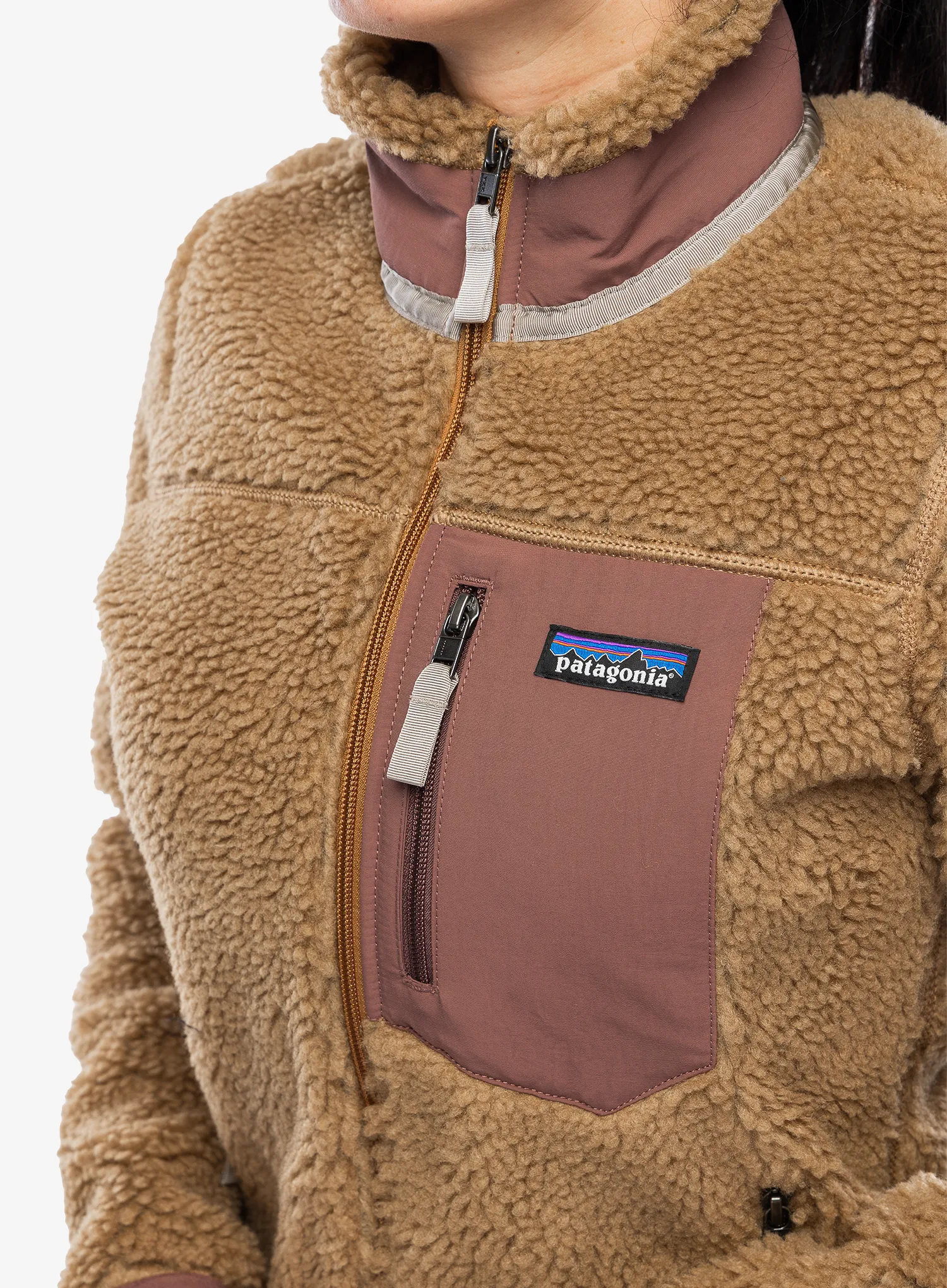 Fleecová mikina dámská Patagonia Classic Retro-X Jacket - nest brown/dulse mauve