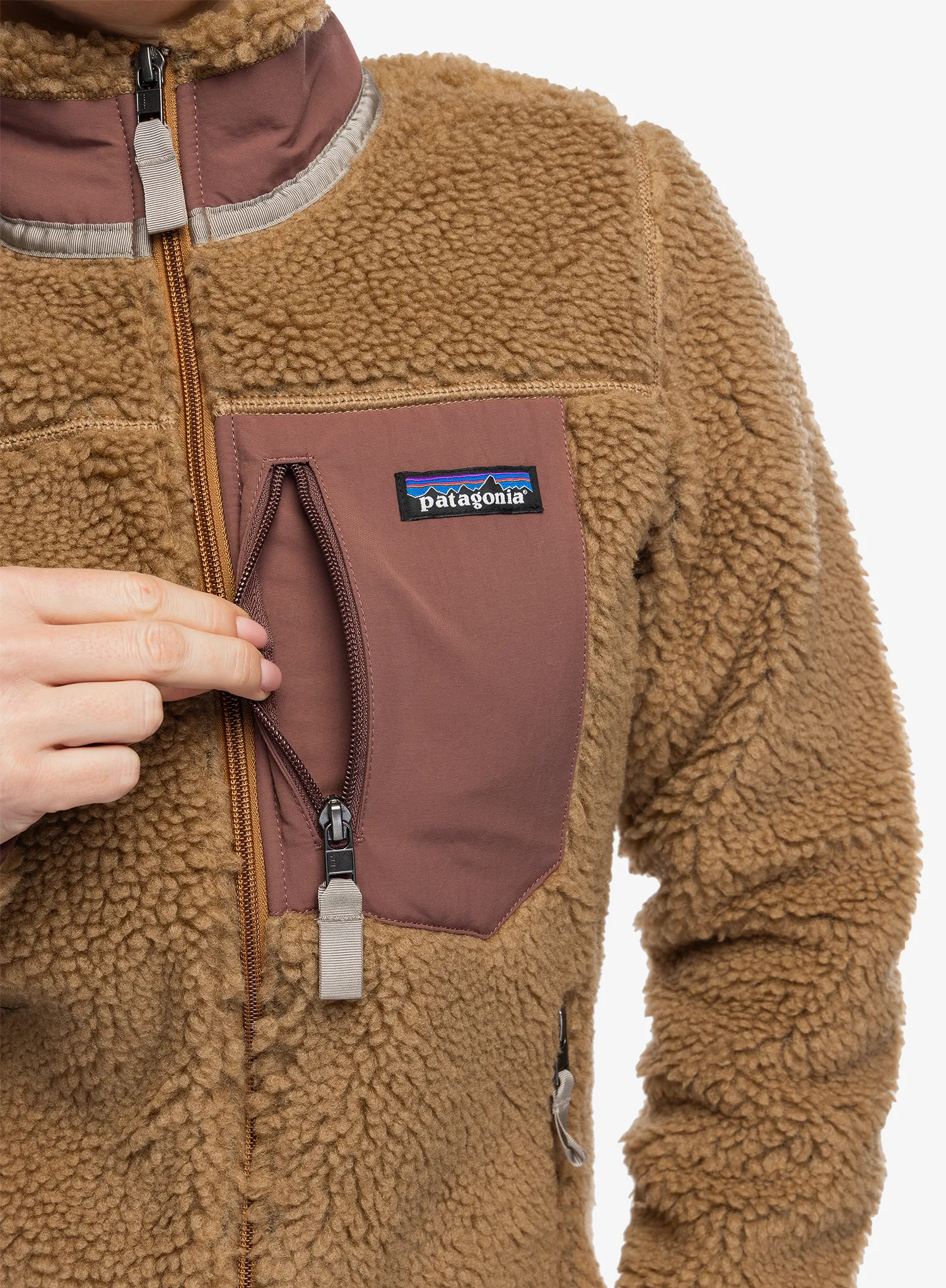 Fleecová mikina dámská Patagonia Classic Retro-X Jacket - nest brown/dulse mauve