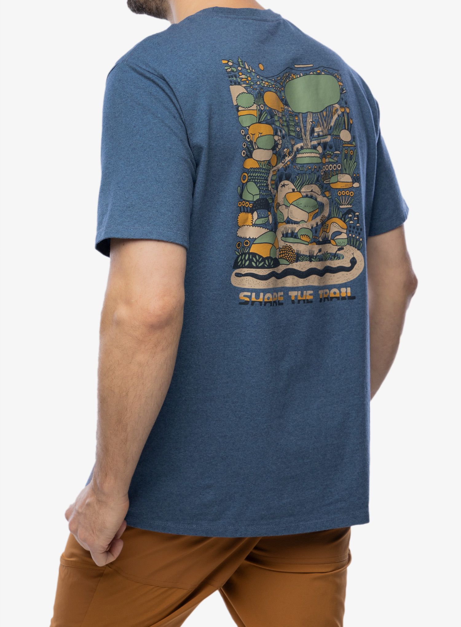 Tričko s potiskem Patagonia Commontrail Pocket Responsibili-Tee - utility blue