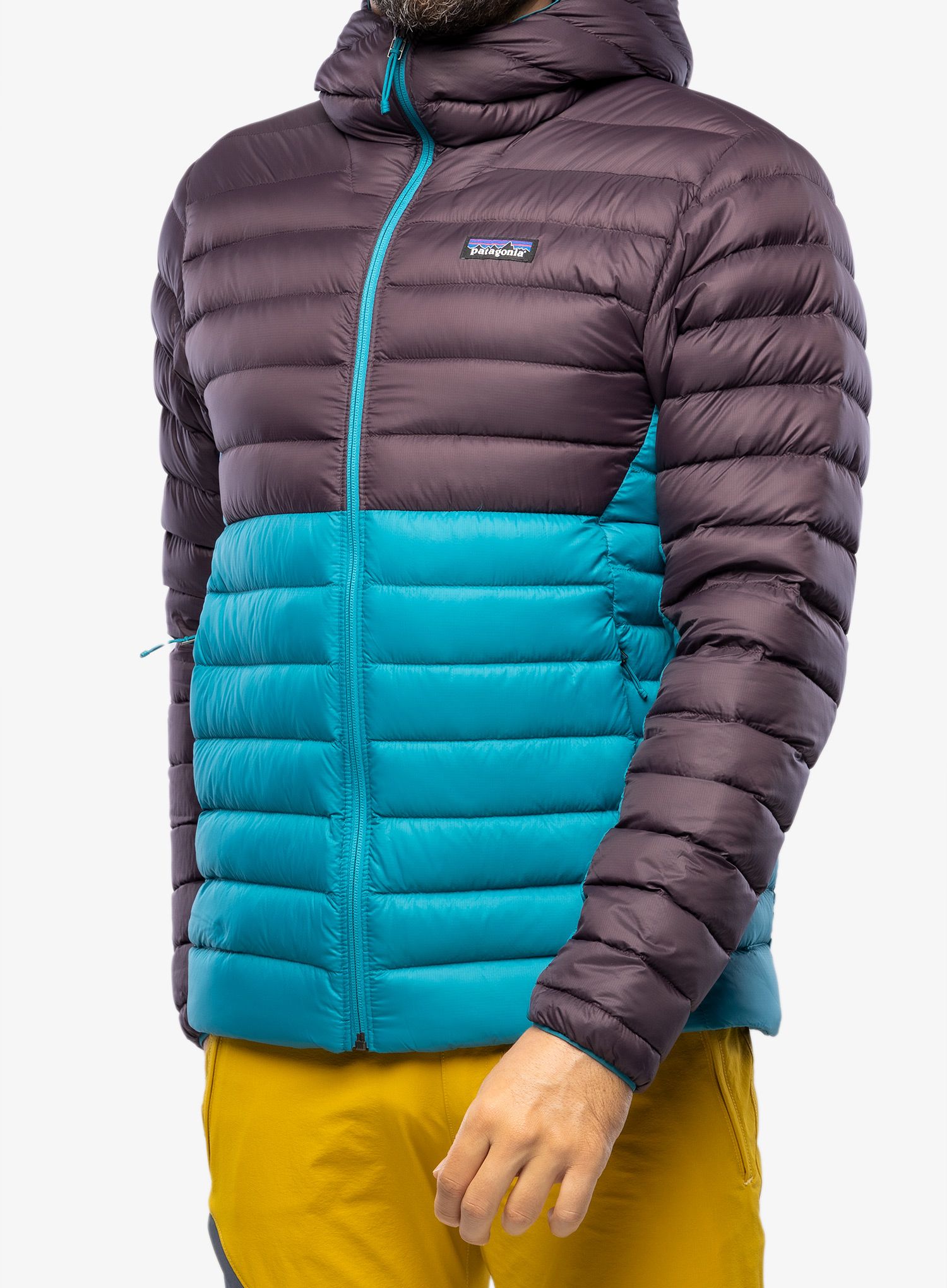 Péřová bunda Patagonia Down Sweater Hoody - belay blue