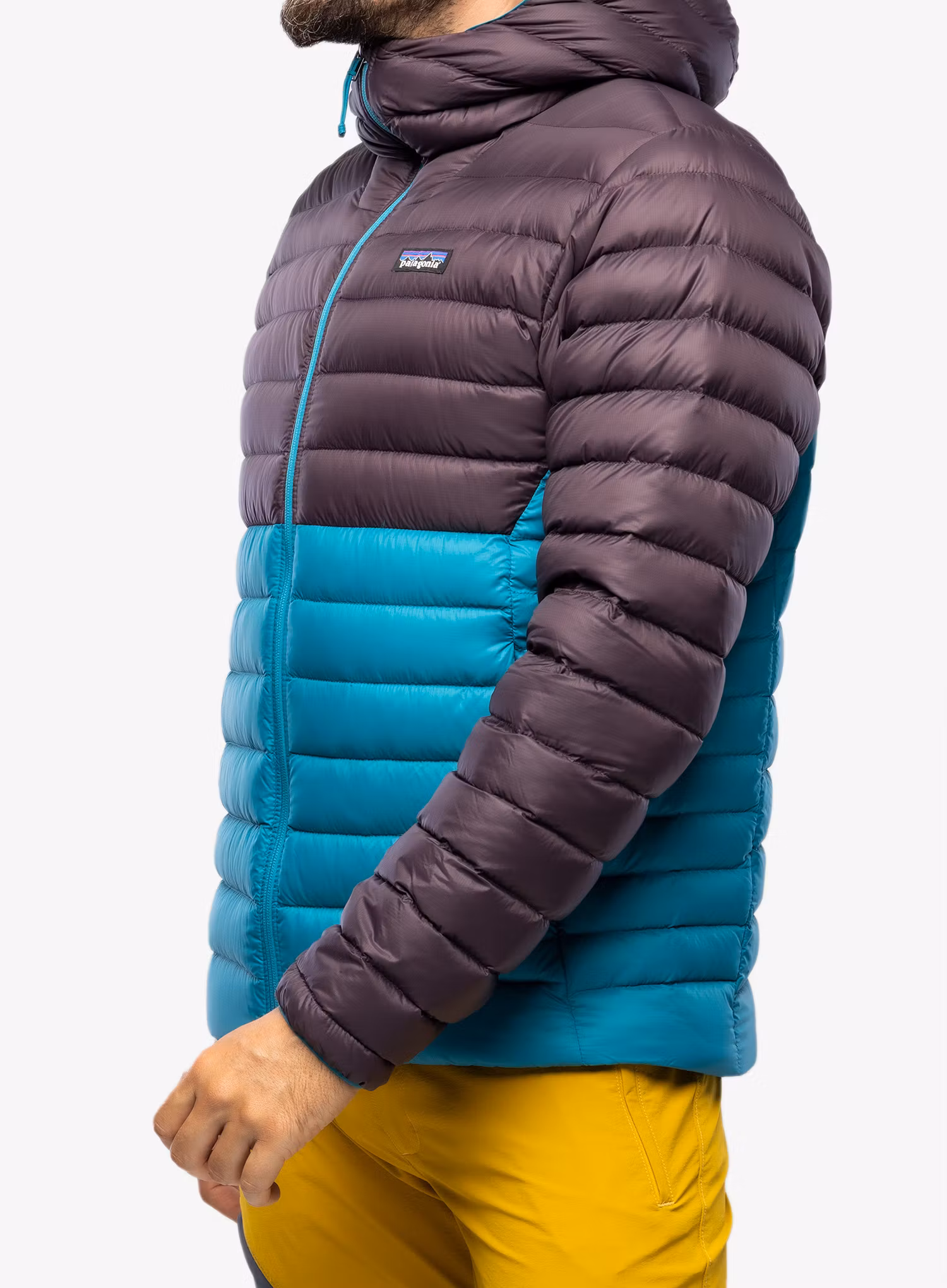 Péřová bunda Patagonia Down Sweater Hoody - belay blue