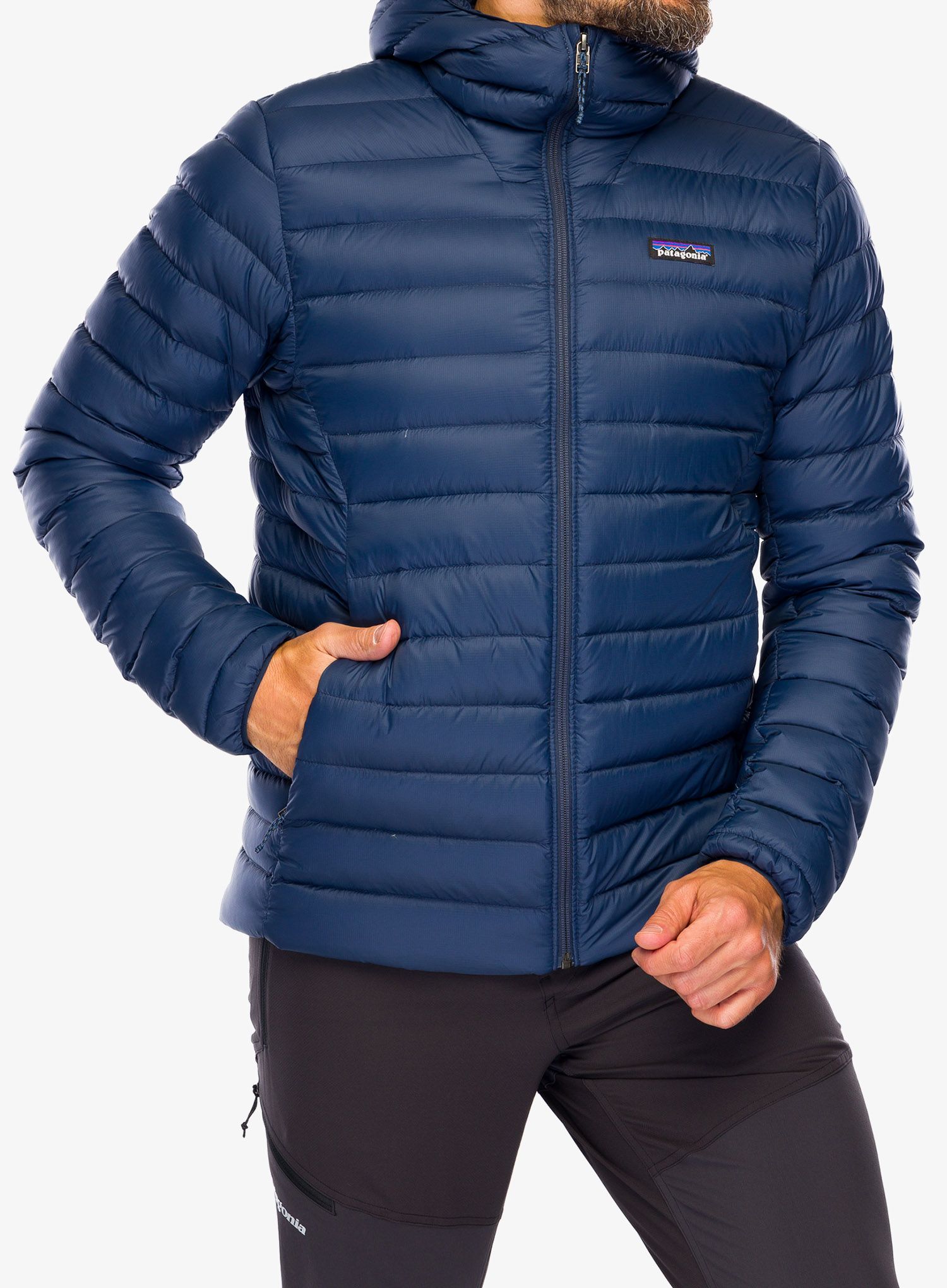 Péřová bunda Patagonia Down Sweater Hoody - new navy