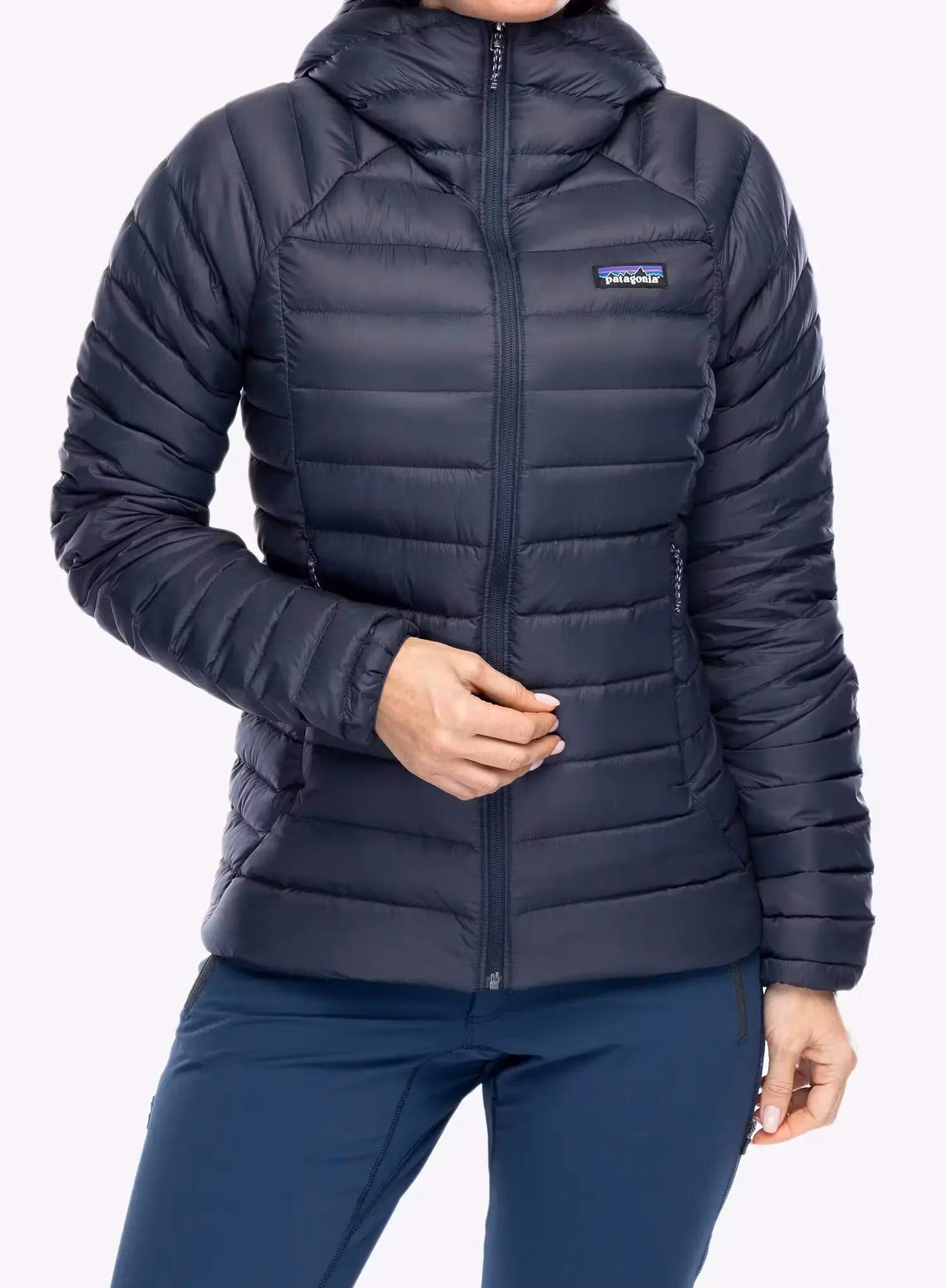 Dámská péřová bunda Patagonia Down Sweater Hoody - smolder blue
