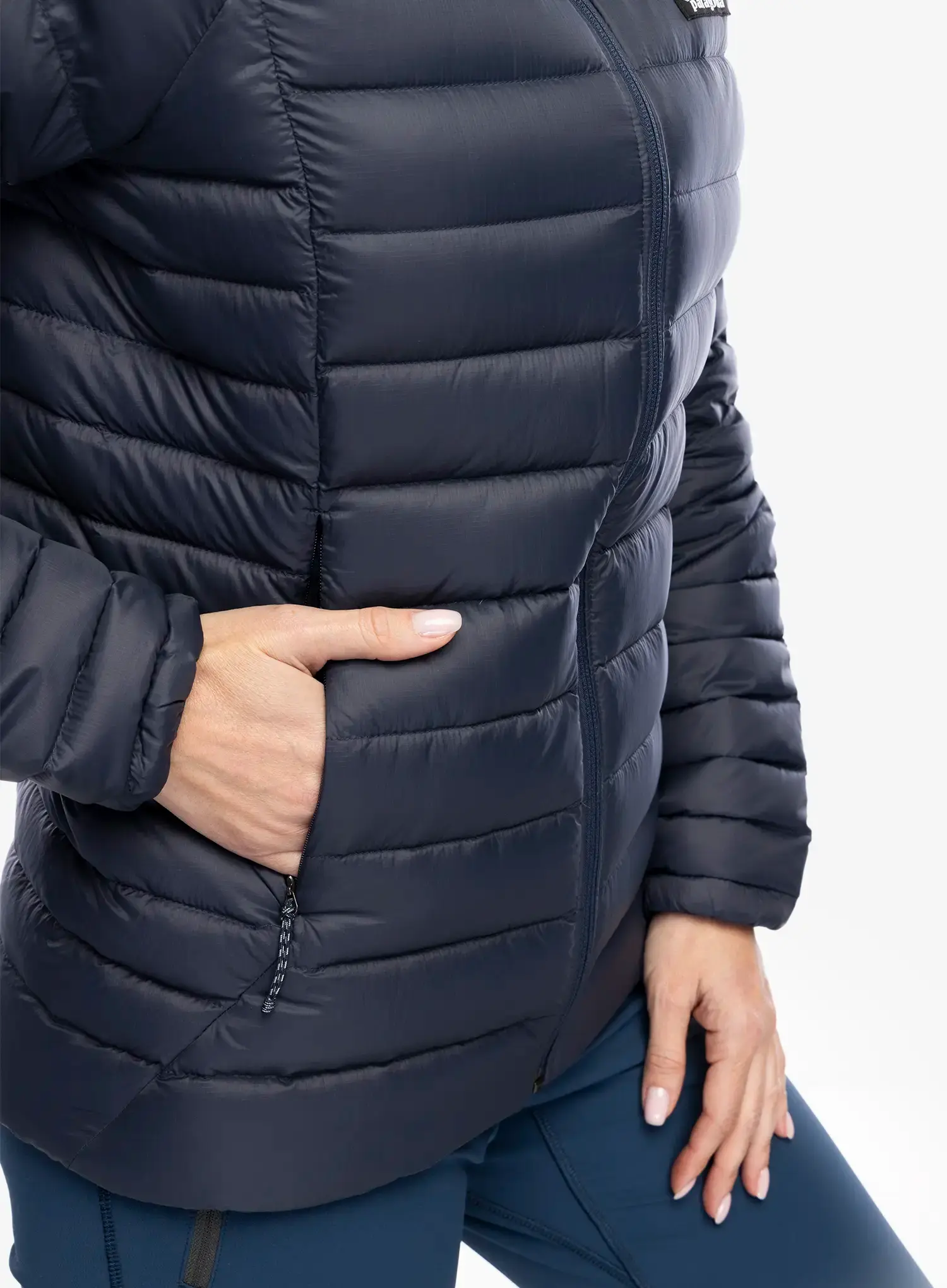 Dámská péřová bunda Patagonia Down Sweater Hoody - smolder blue