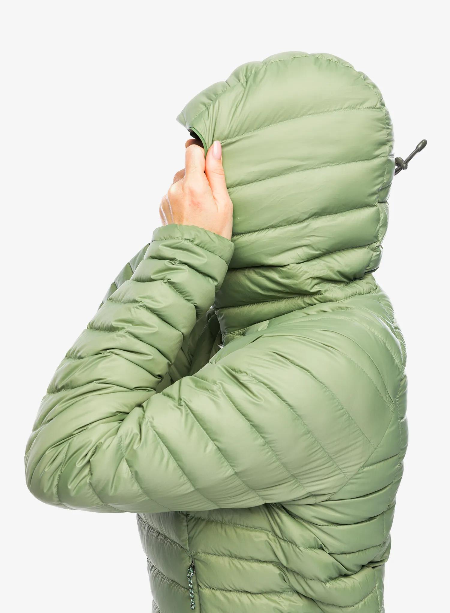 Dámská péřová bunda Patagonia Down Sweater Hoody - terrain green