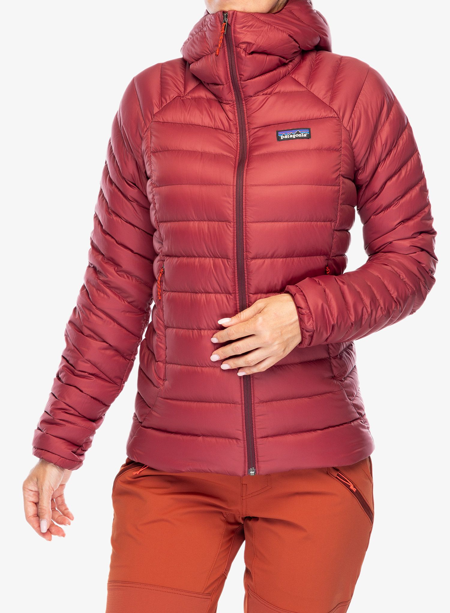 Dámská péřová bunda Patagonia Down Sweater Hoody - oxide red
