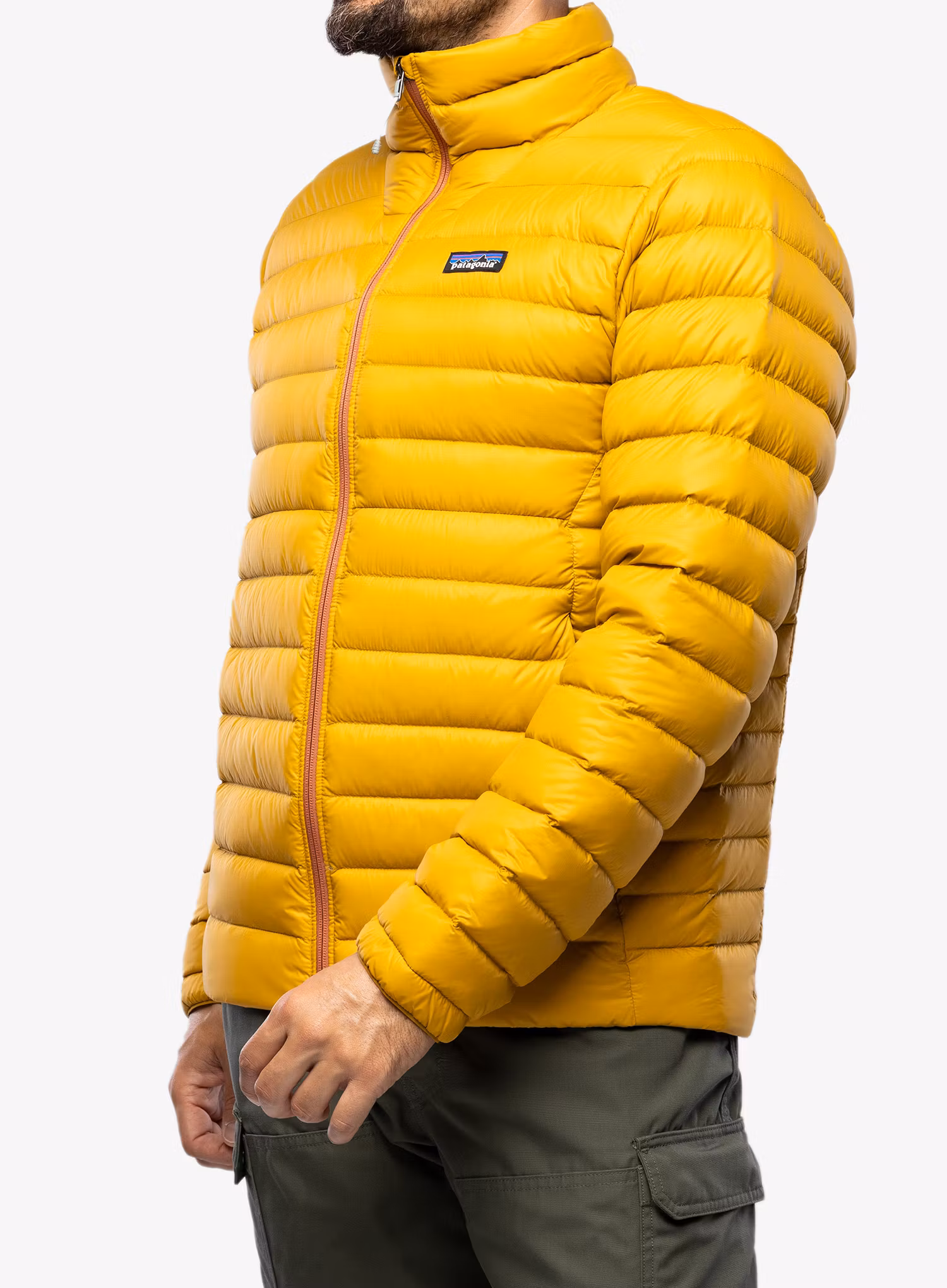Péřová bunda Patagonia Down Sweater - cosmic gold