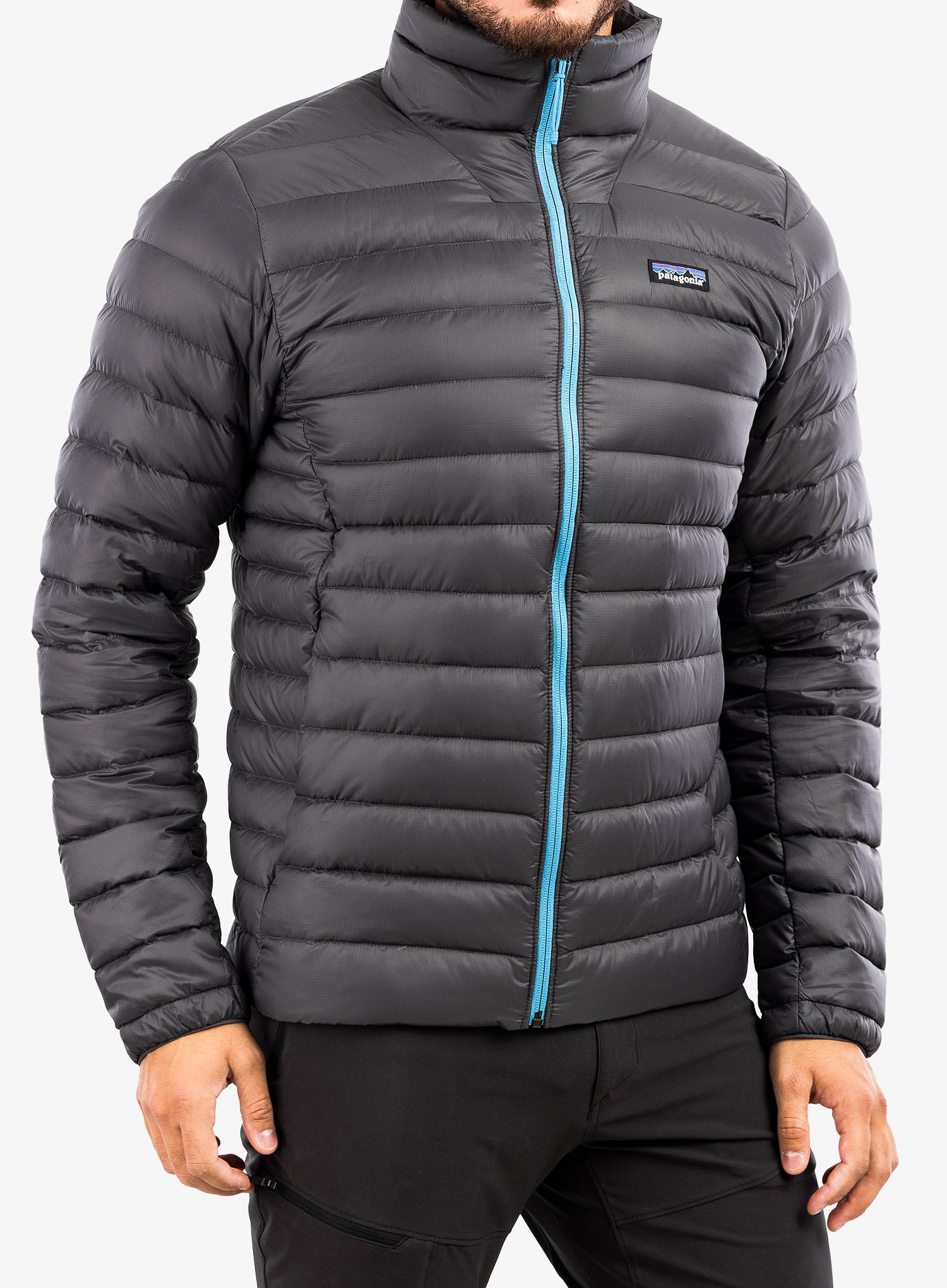 Péřová bunda Patagonia Down Sweater - forge grey