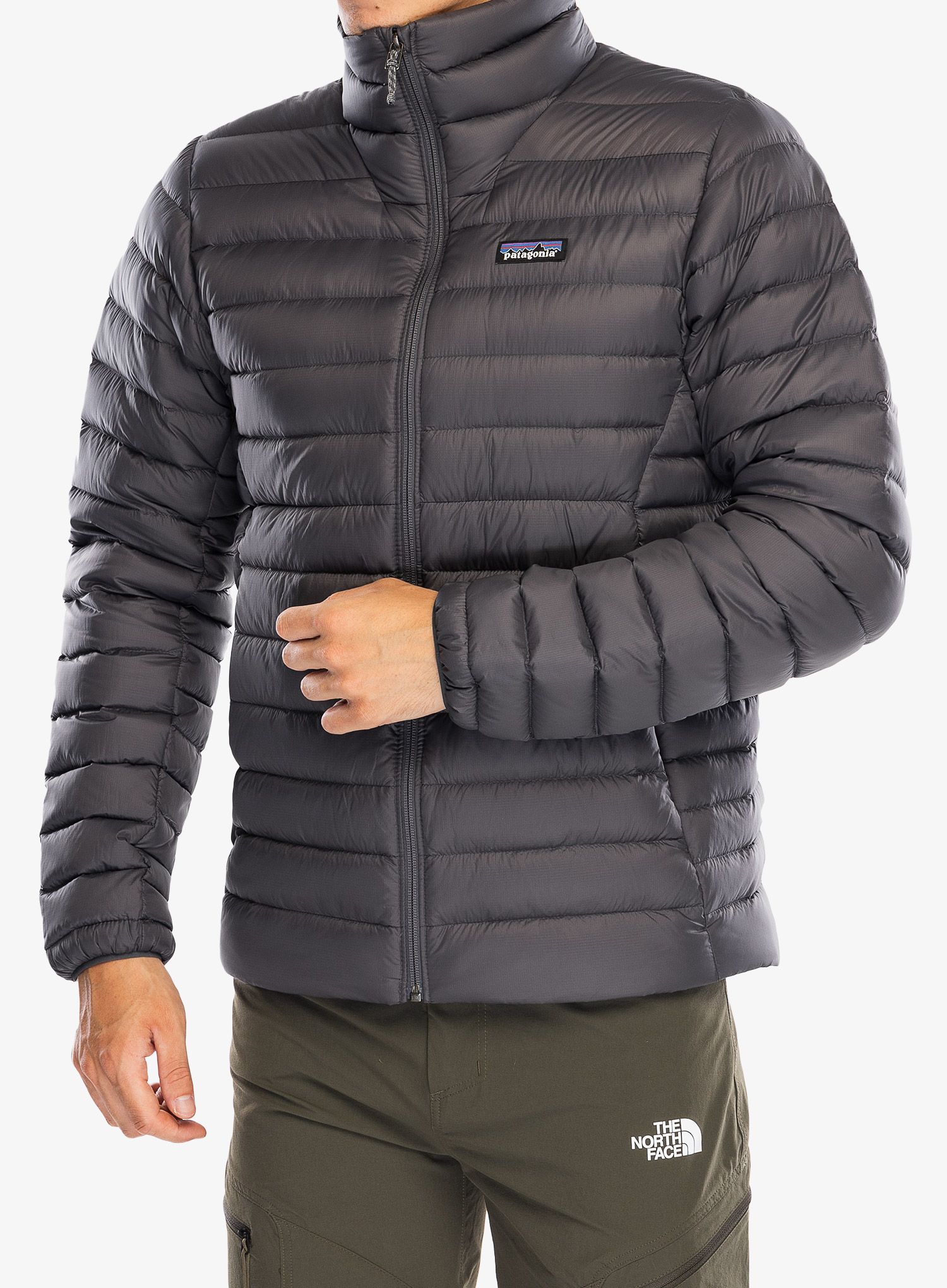 Péřová bunda Patagonia Down Sweater - forge grey/forge grey
