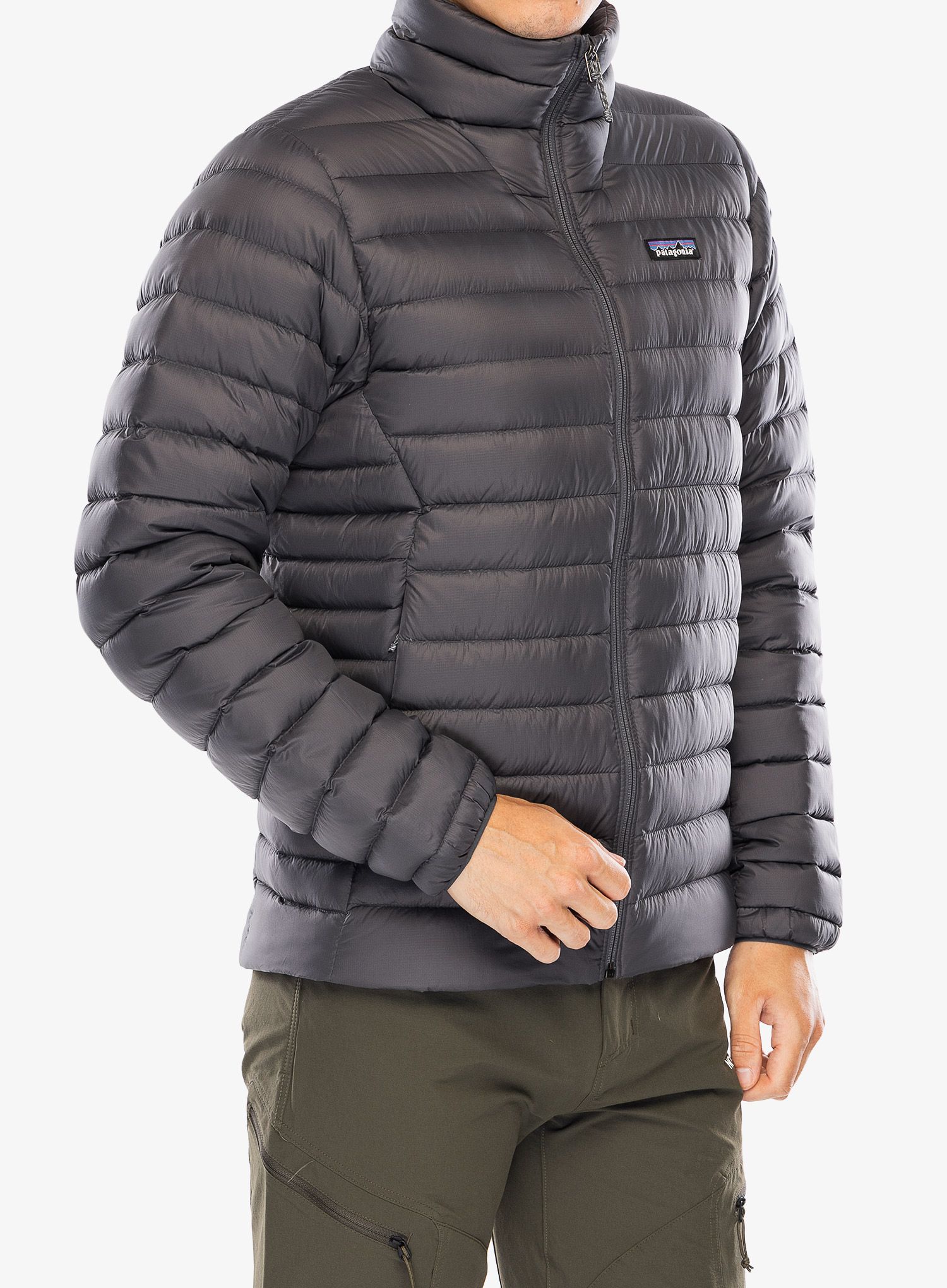 Péřová bunda Patagonia Down Sweater - forge grey/forge grey