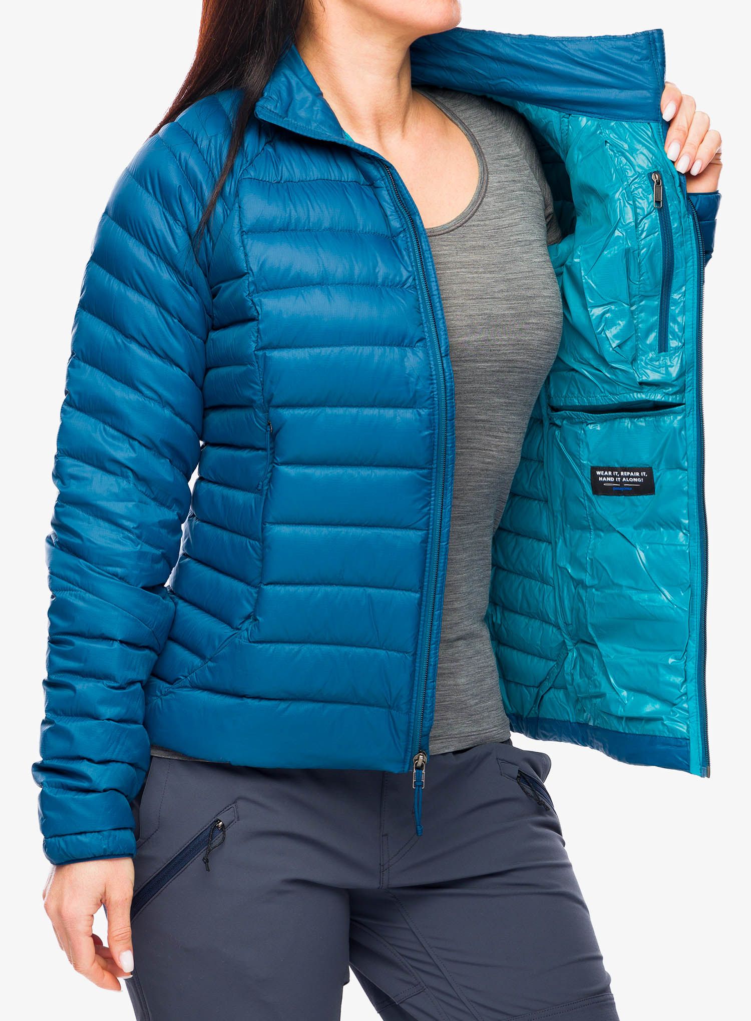 Dámská péřová bunda Patagonia Down Sweater - lagom blue