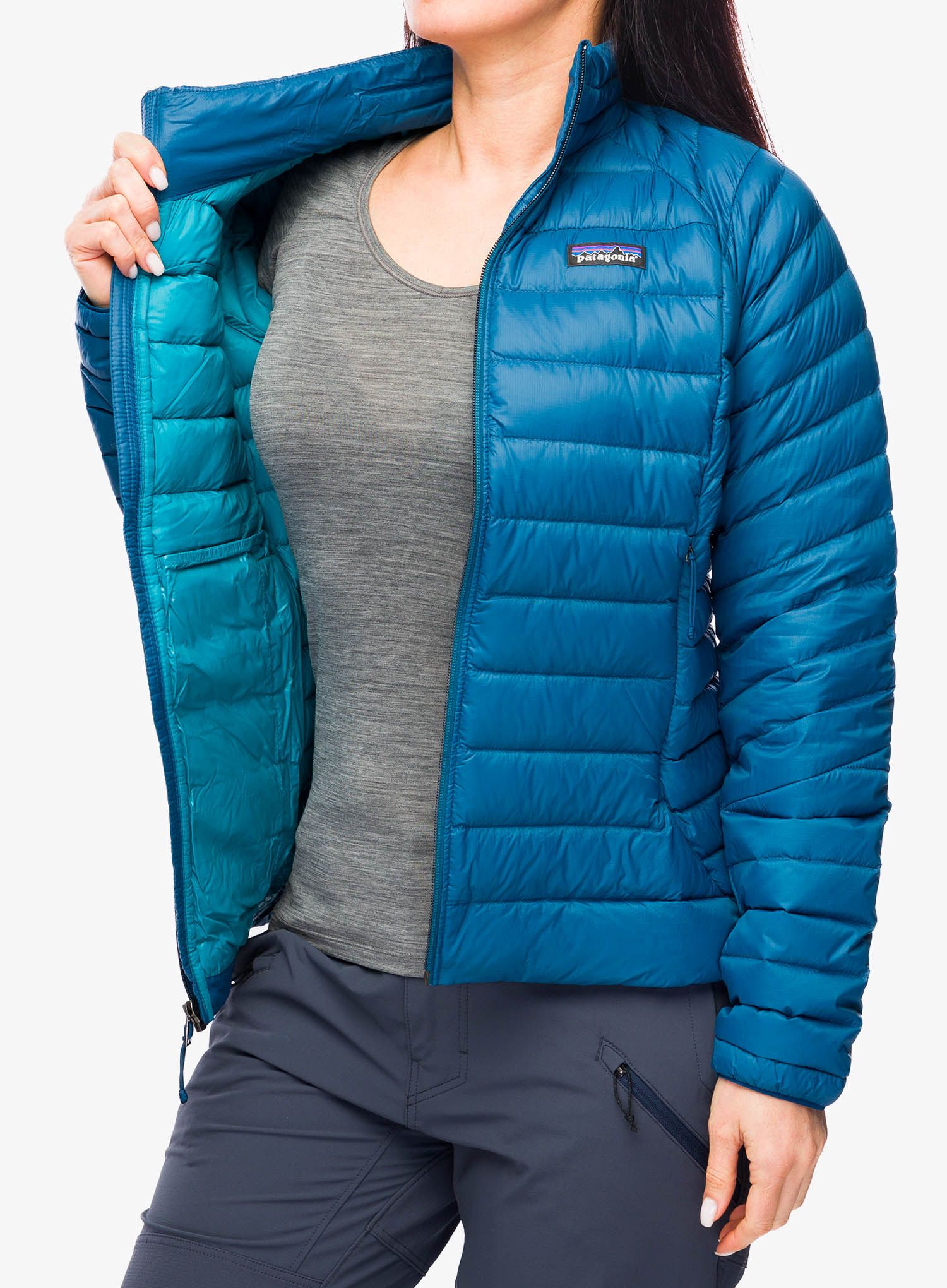 Dámská péřová bunda Patagonia Down Sweater - lagom blue