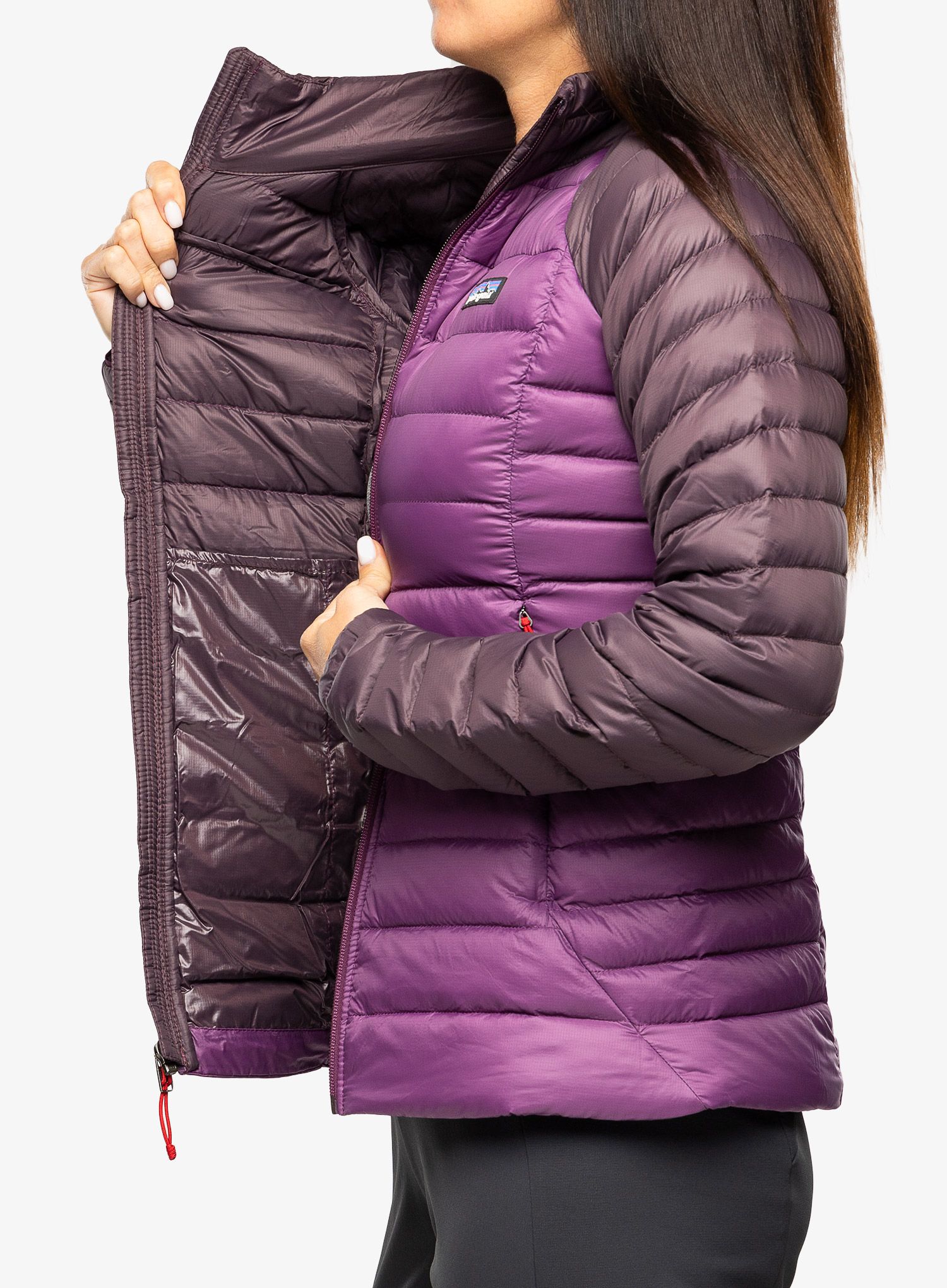 Péřová bunda dámská Patagonia Down Sweater - night plum