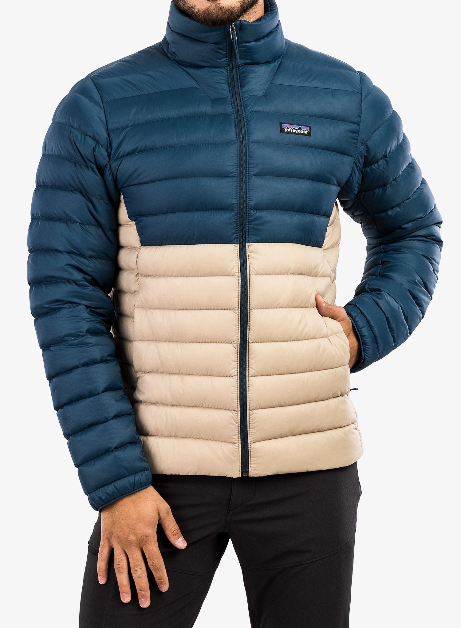 Péřová bunda Patagonia Down Sweater - oar tan