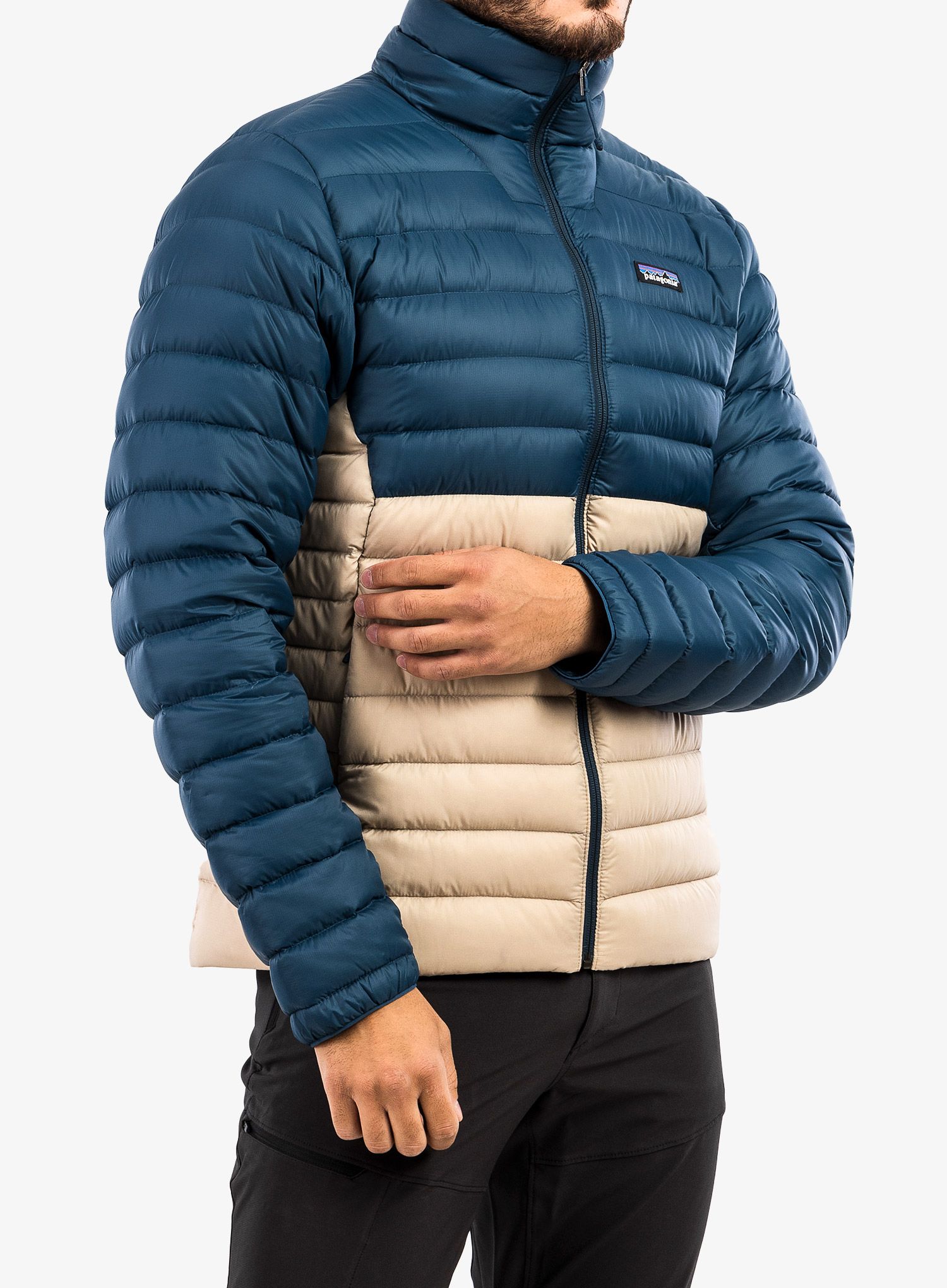Péřová bunda Patagonia Down Sweater - oar tan