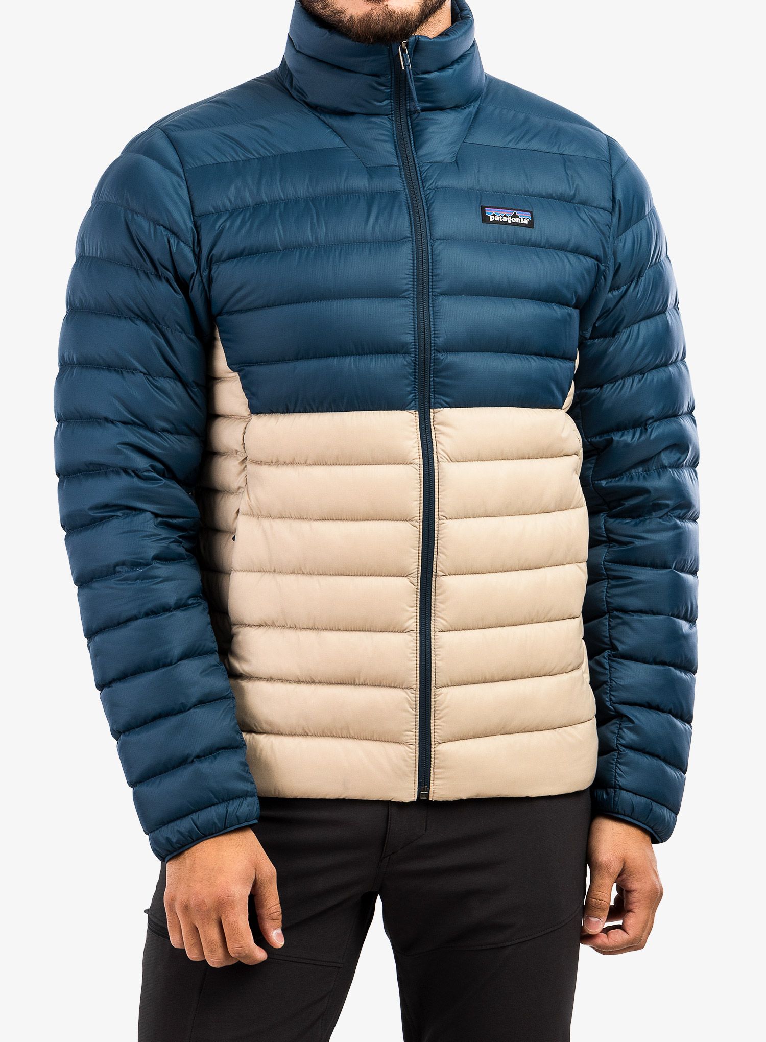 Péřová bunda Patagonia Down Sweater - oar tan