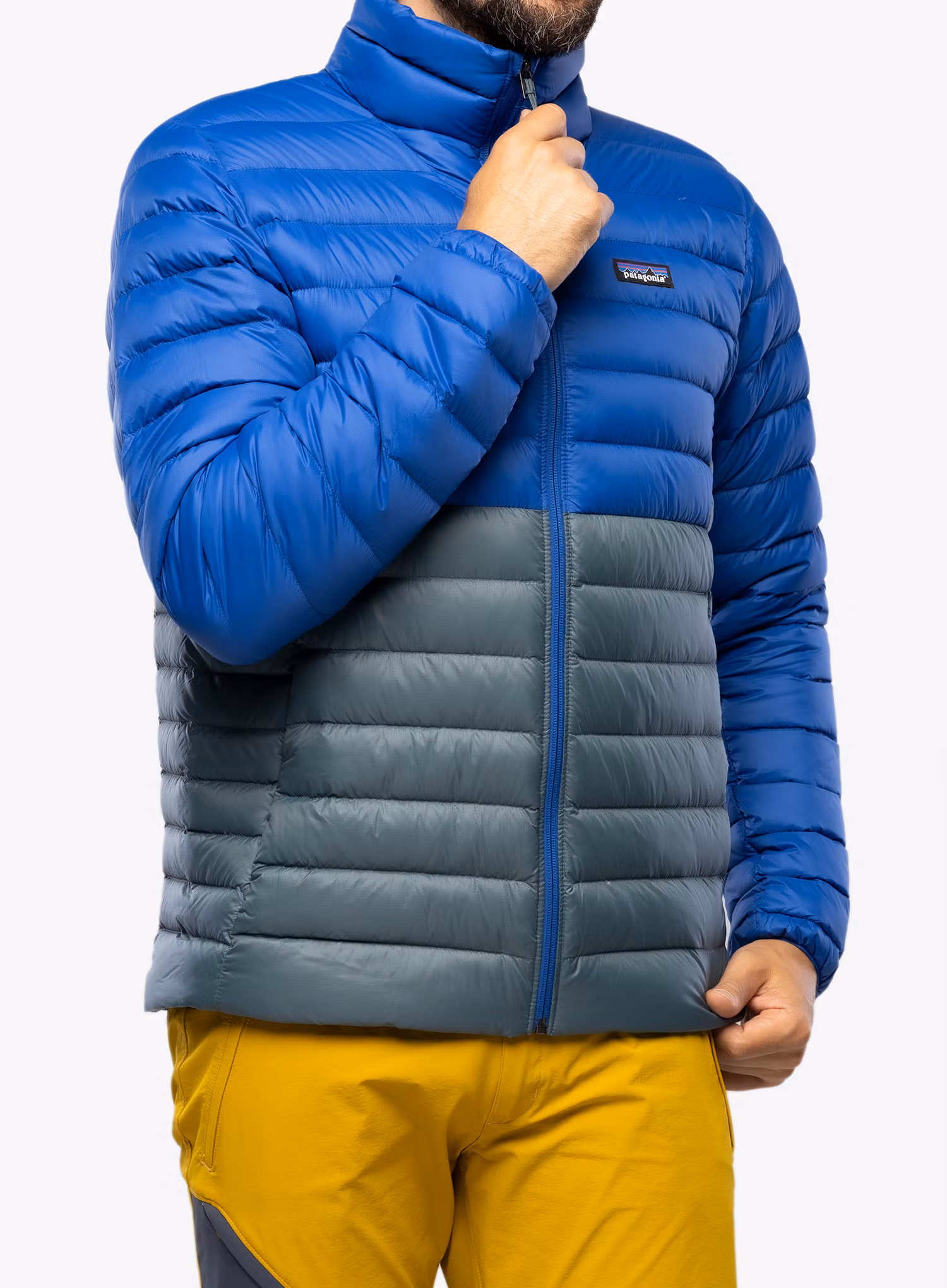 Péřová bunda pánská Patagonia Down Sweater - passage blue