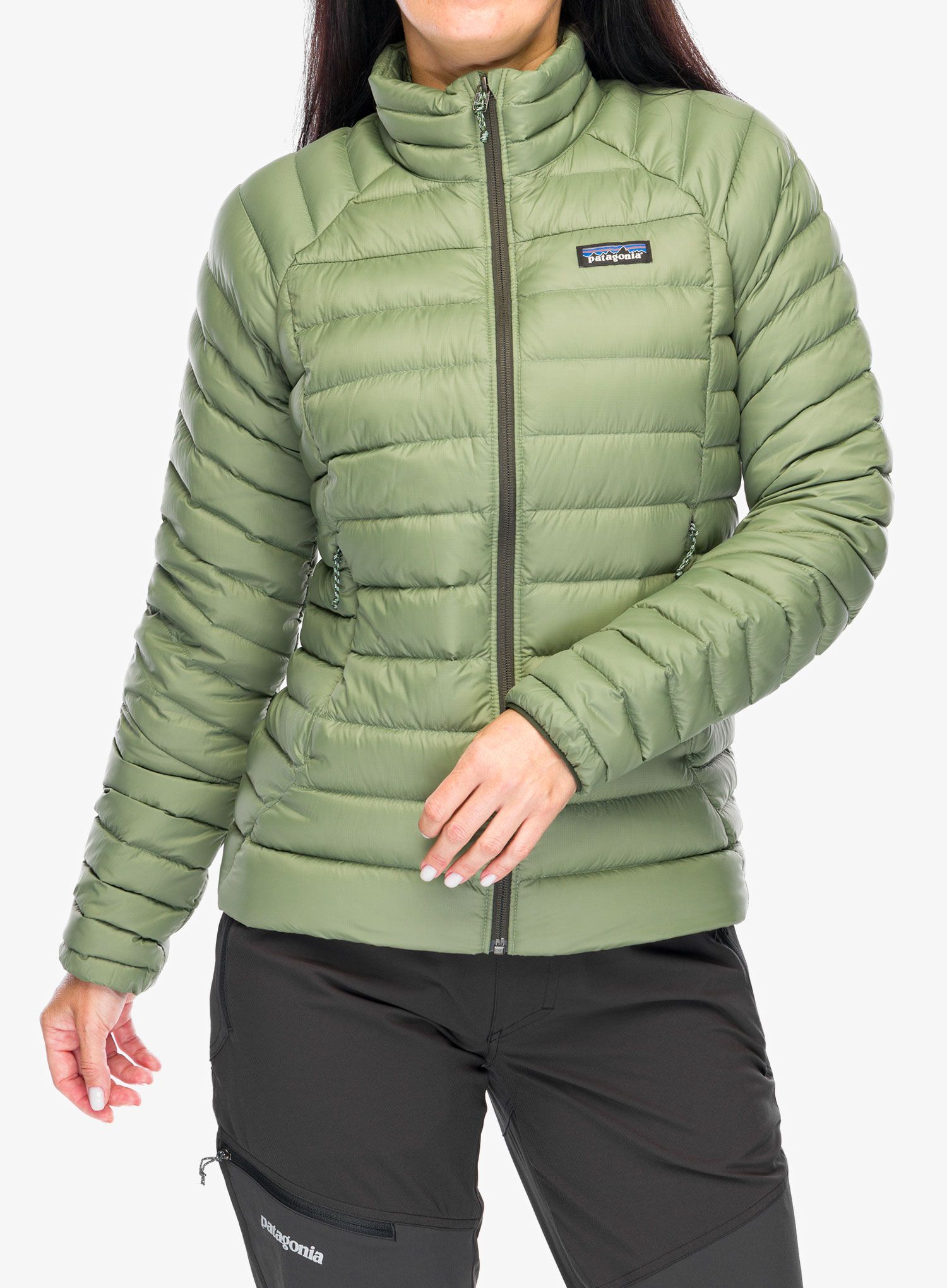 Péřová bunda Patagonia Down Sweater - terrain green