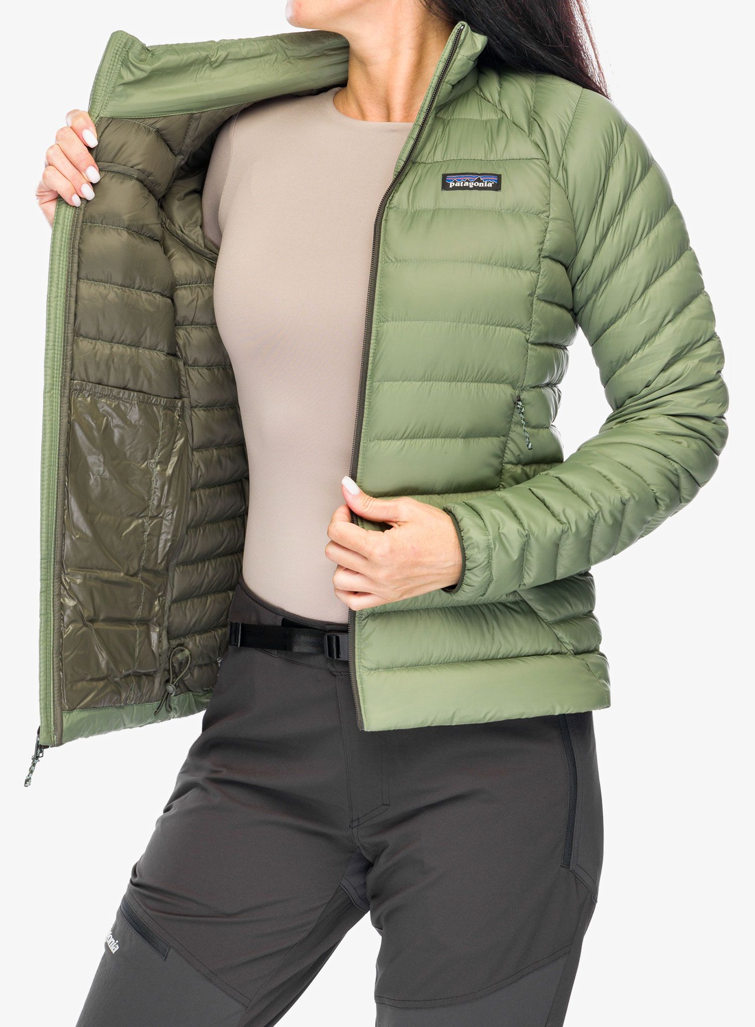 Péřová bunda Patagonia Down Sweater - terrain green