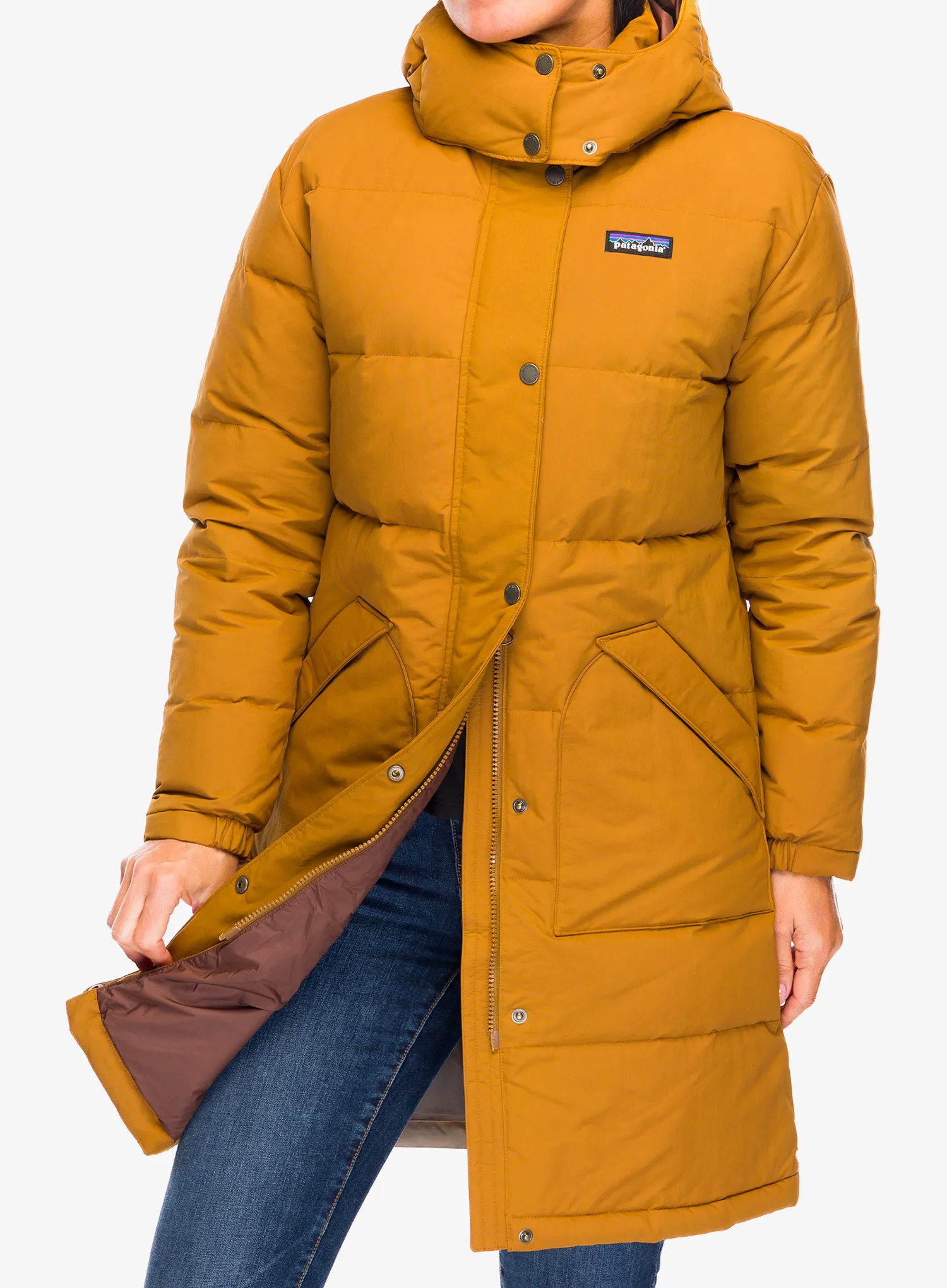Péřový kabát Patagonia Downdrift Parka - shelter brown