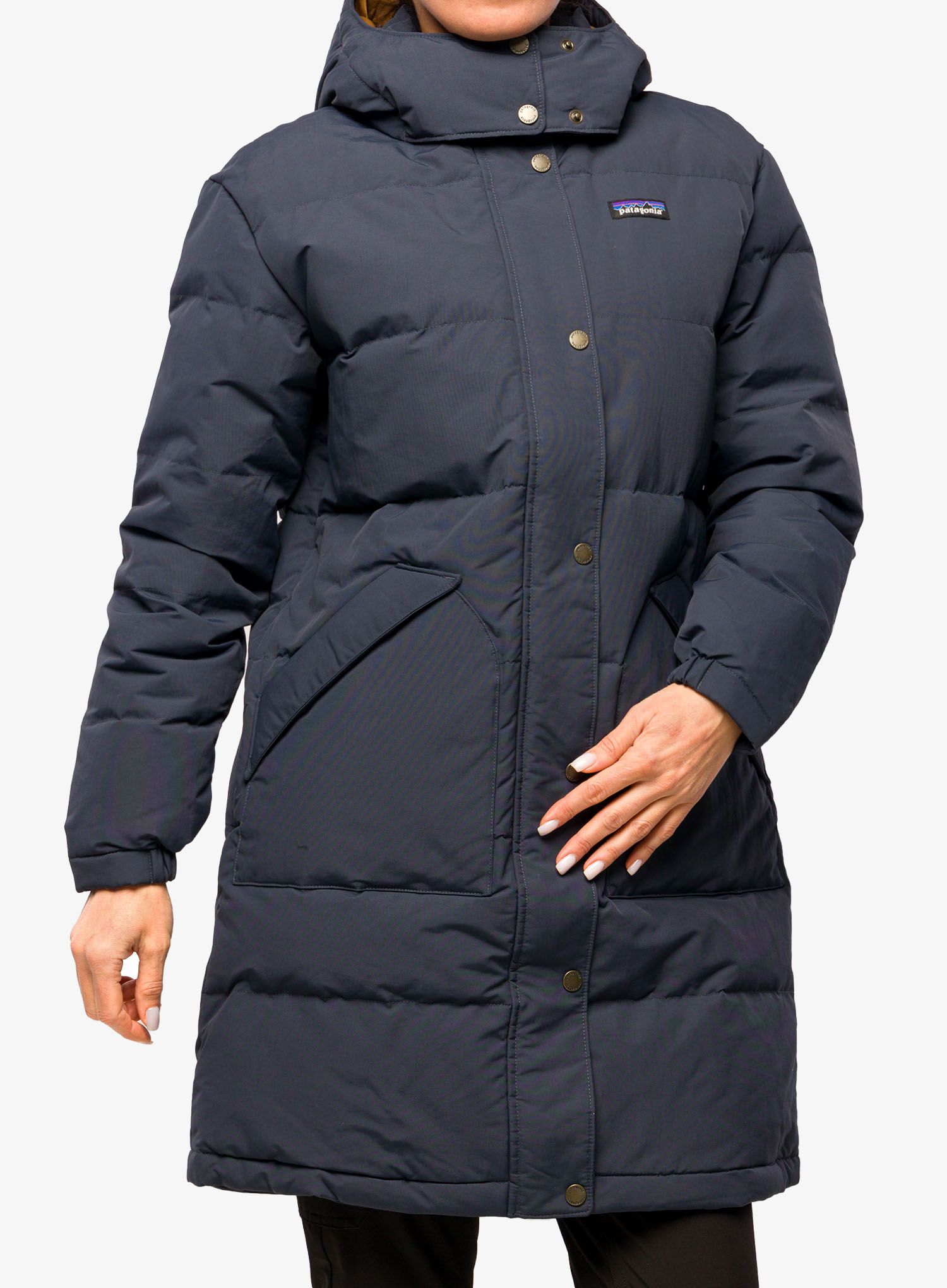 Dámský péřový kabát Patagonia Downdrift Parka - smolder blue