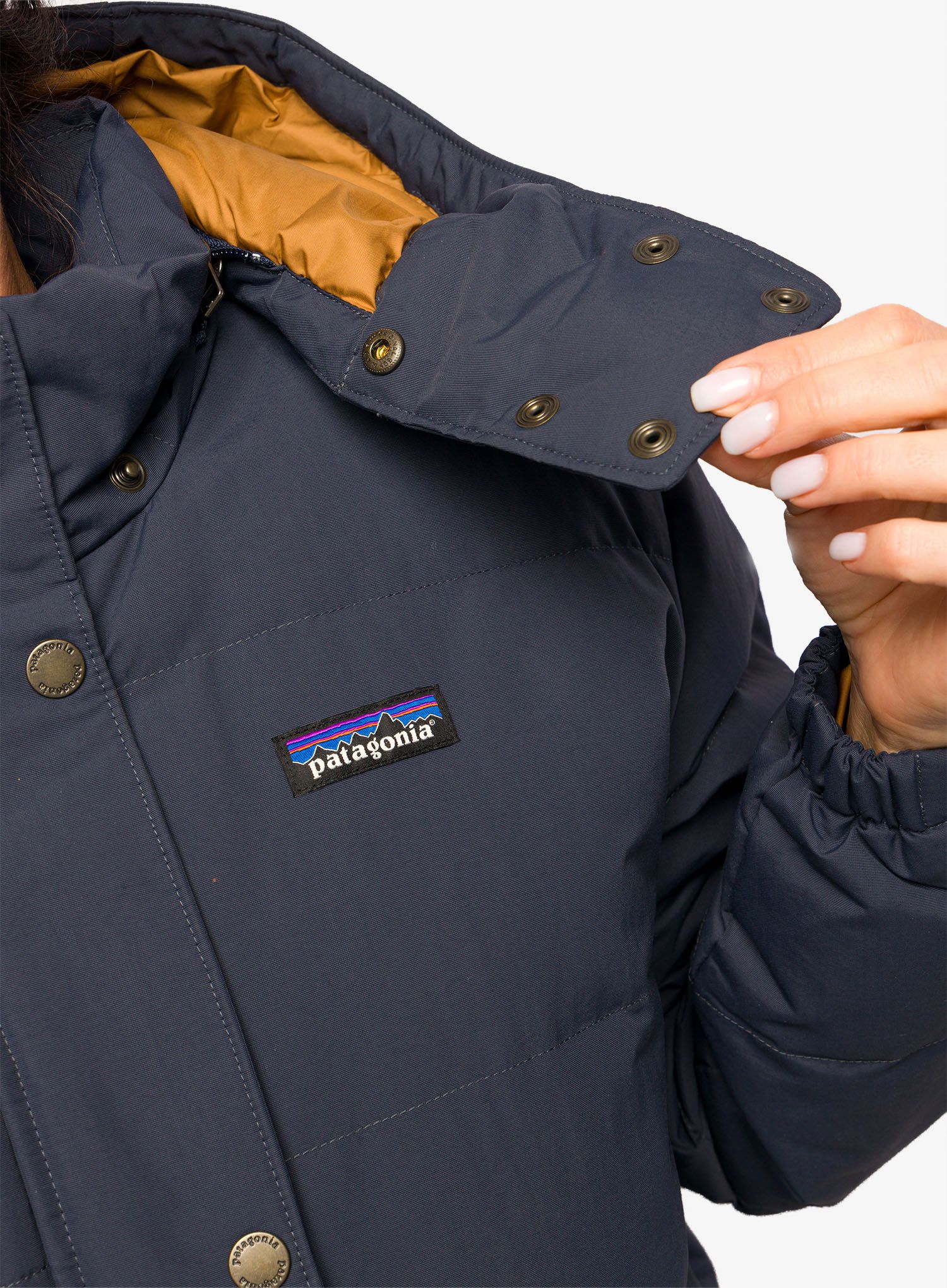 Dámský péřový kabát Patagonia Downdrift Parka - smolder blue