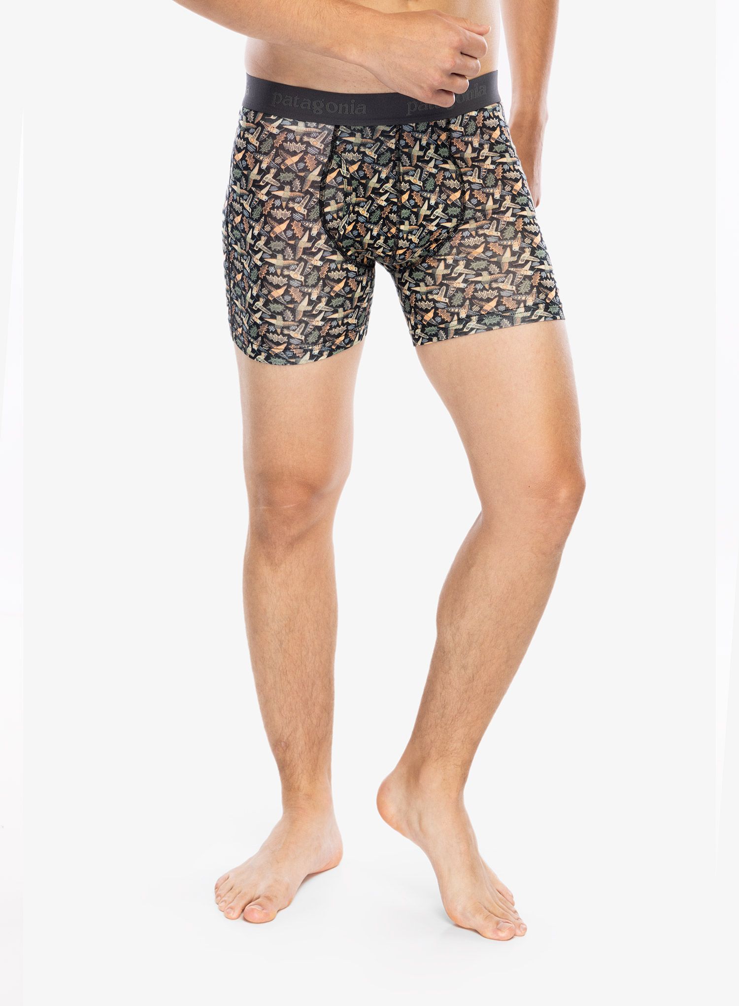 Funkční boxerky Patagonia Essential Boxer Briefs - 3 in - allens party ink black