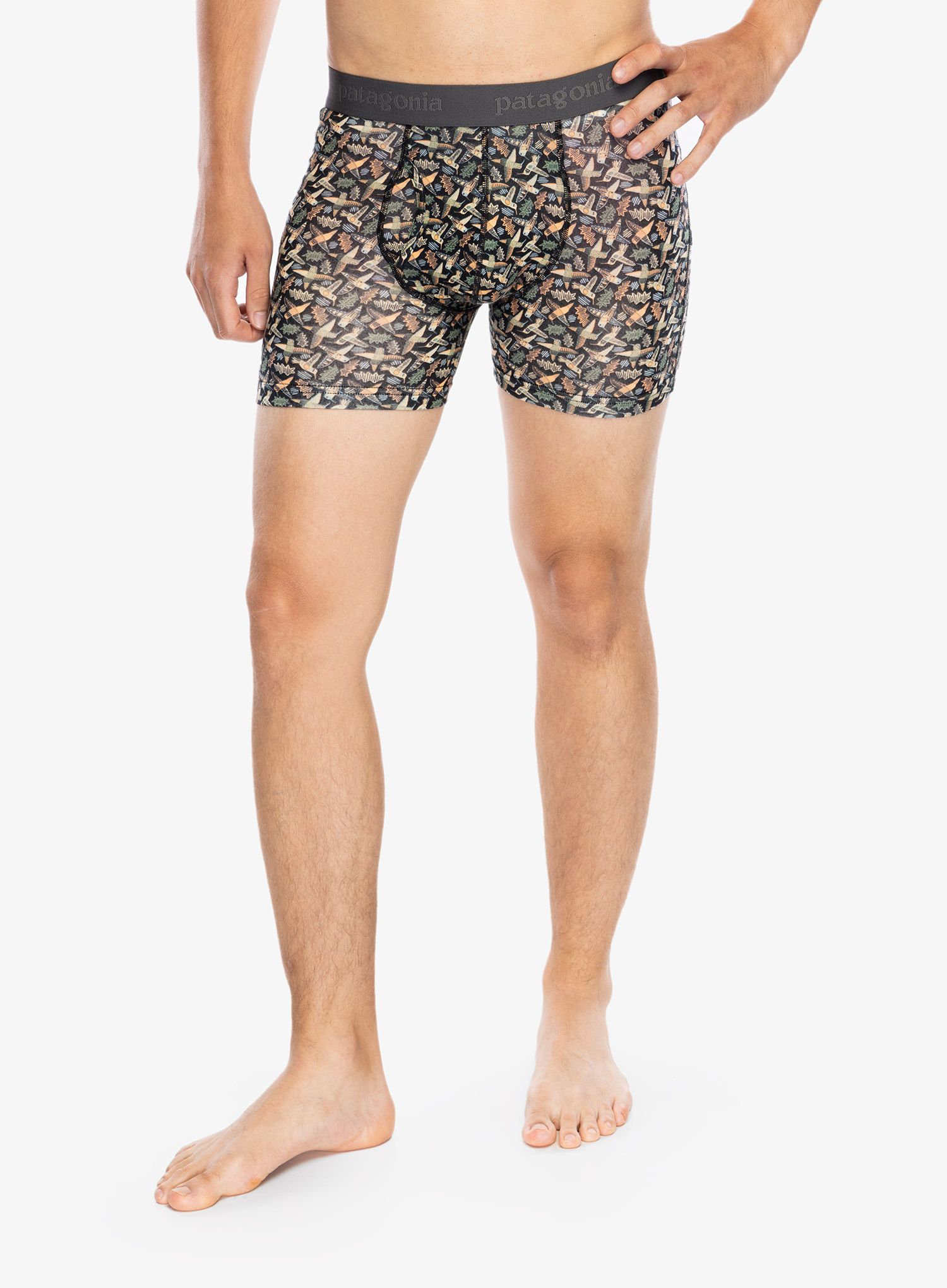 Funkční boxerky Patagonia Essential Boxer Briefs - 3 in - allens party ink black