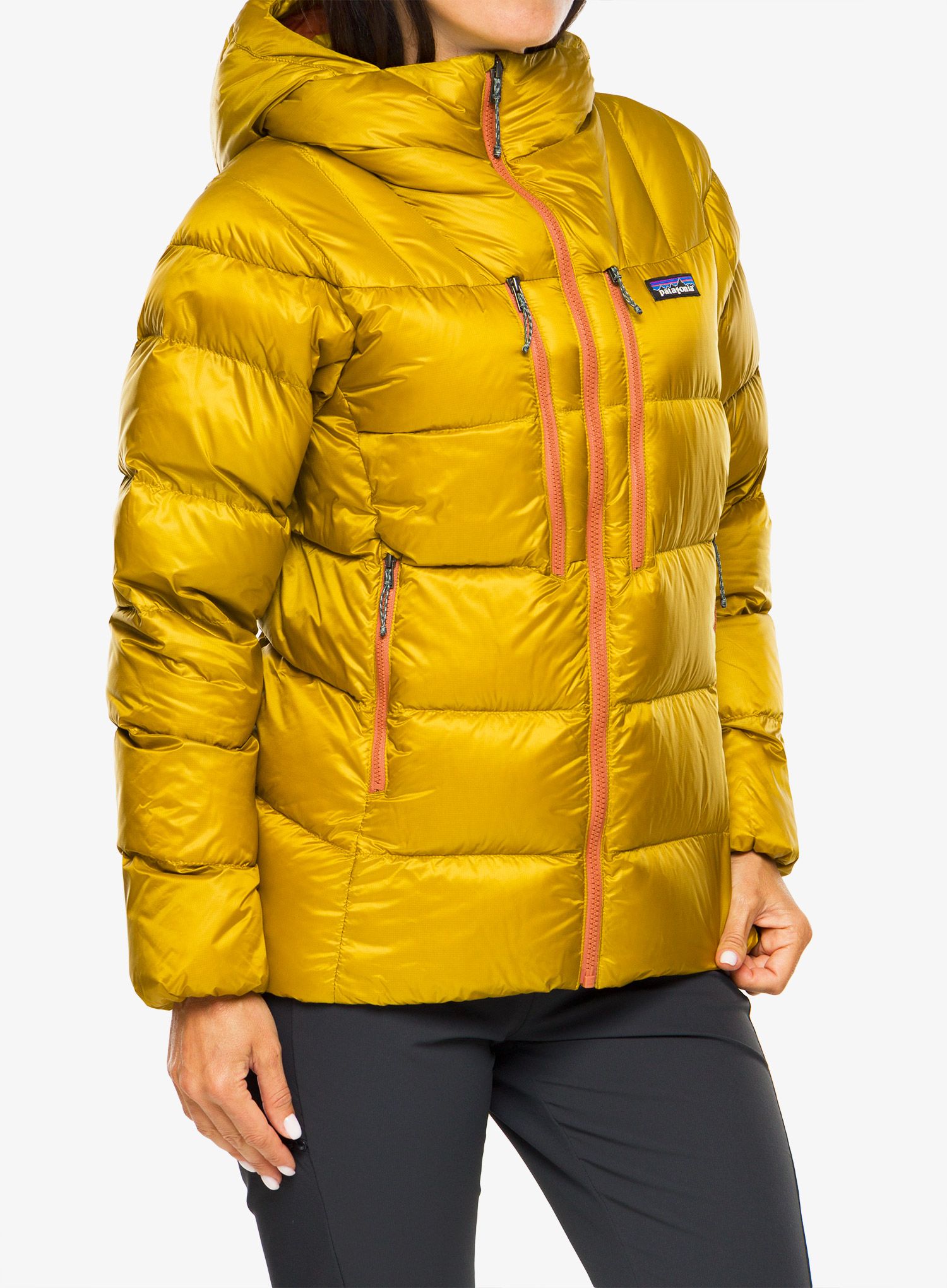 Dámská péřová bunda Patagonia Fitz Roy Down Hoody - cosmic gold