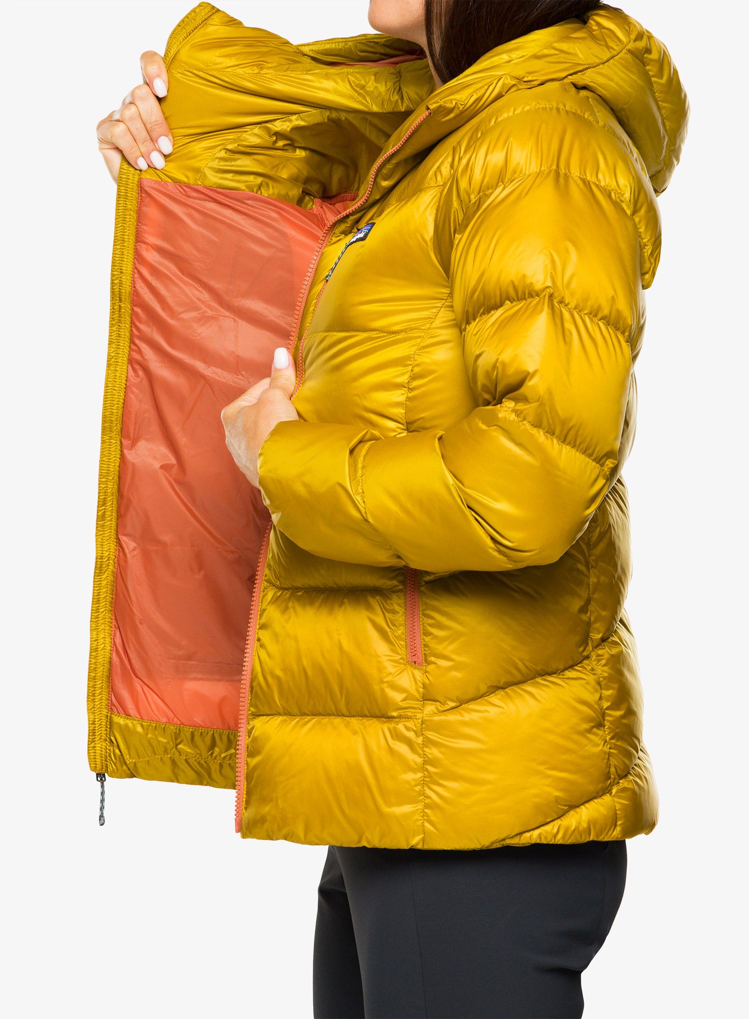 Dámská péřová bunda Patagonia Fitz Roy Down Hoody - cosmic gold