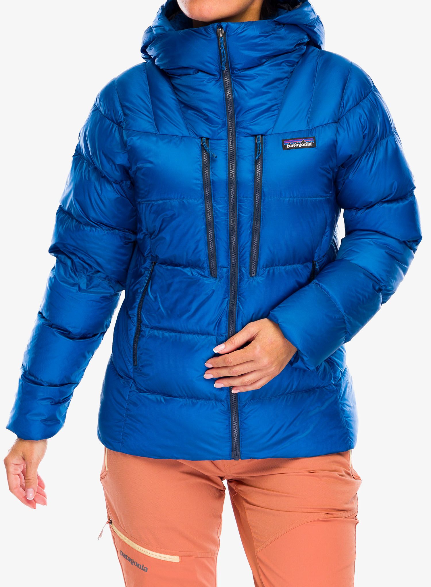 Dámská péřová bunda Patagonia Fitz Roy Down Hoody - endles blue