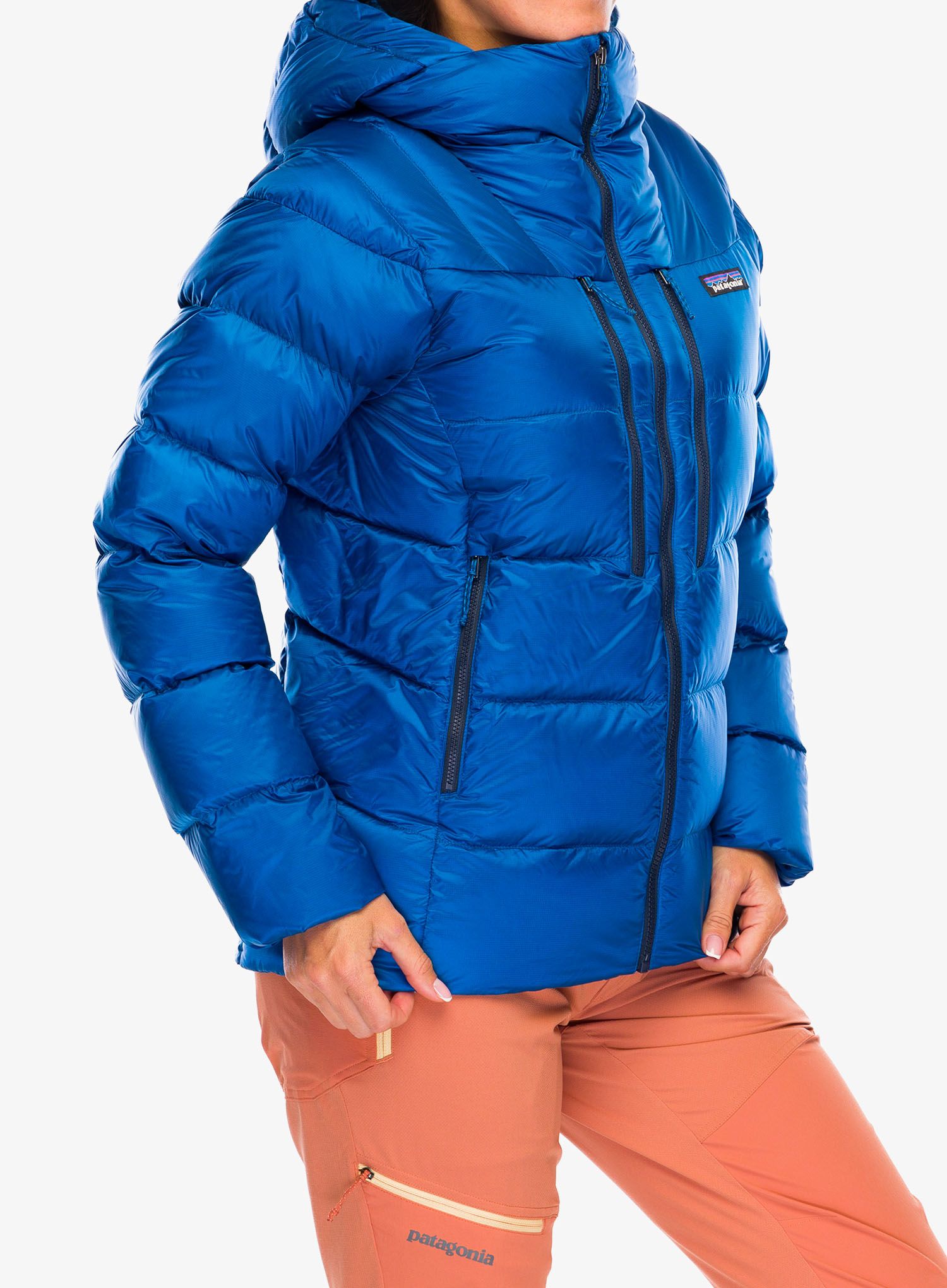 Dámská péřová bunda Patagonia Fitz Roy Down Hoody - endles blue