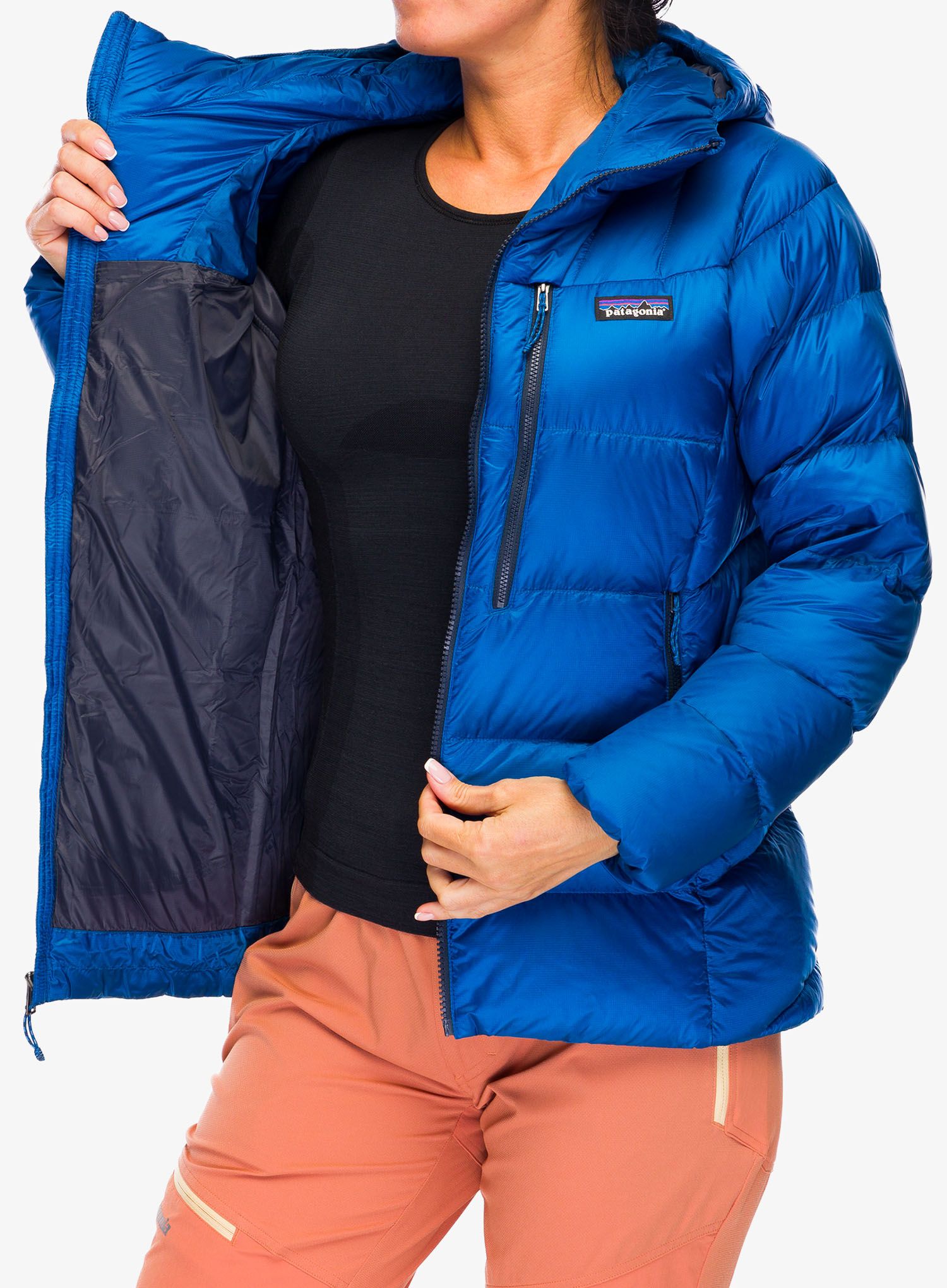 Dámská péřová bunda Patagonia Fitz Roy Down Hoody - endles blue