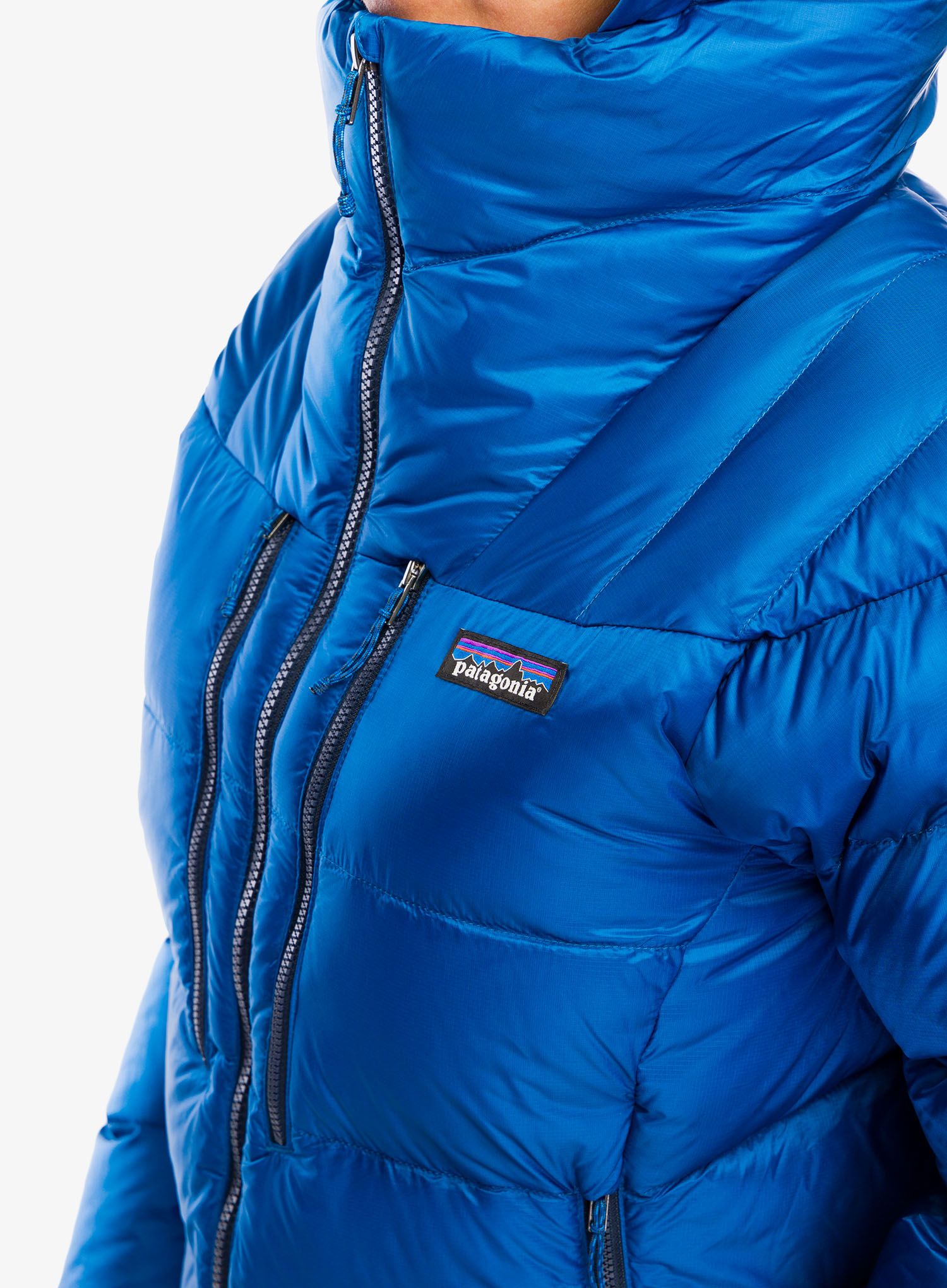 Dámská péřová bunda Patagonia Fitz Roy Down Hoody - endles blue