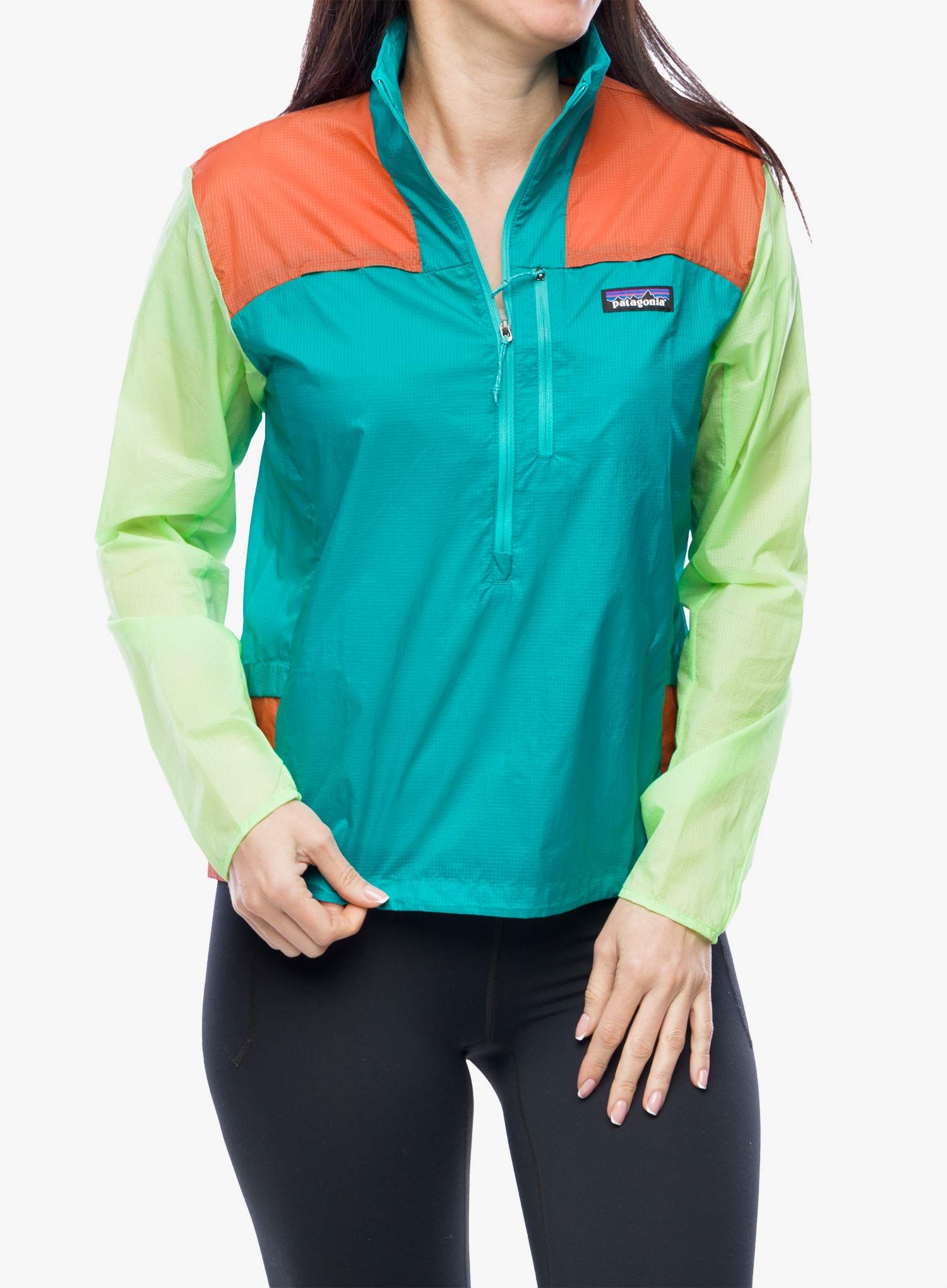 Bunda na běhání dámská Patagonia Houdini Stash 1/2 Zip Pullover - subtidal blue