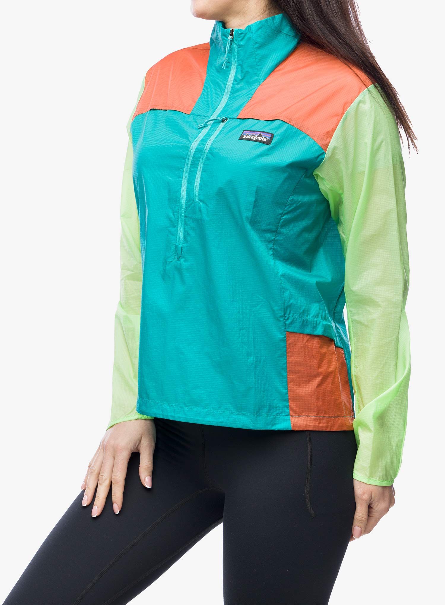 Bunda na běhání dámská Patagonia Houdini Stash 1/2 Zip Pullover - subtidal blue