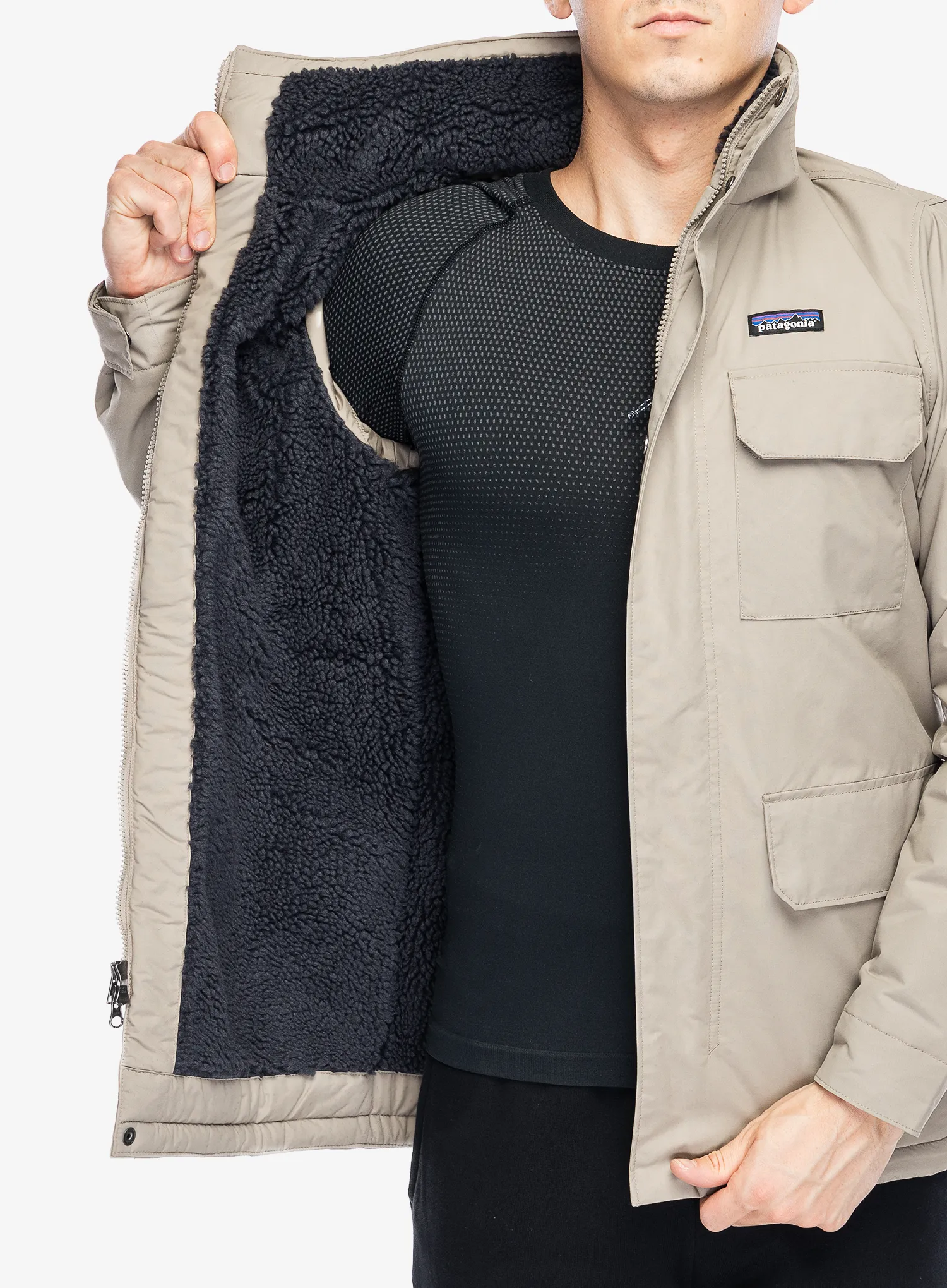 Zateplená bunda Patagonia Isthmus Parka - seabird grey