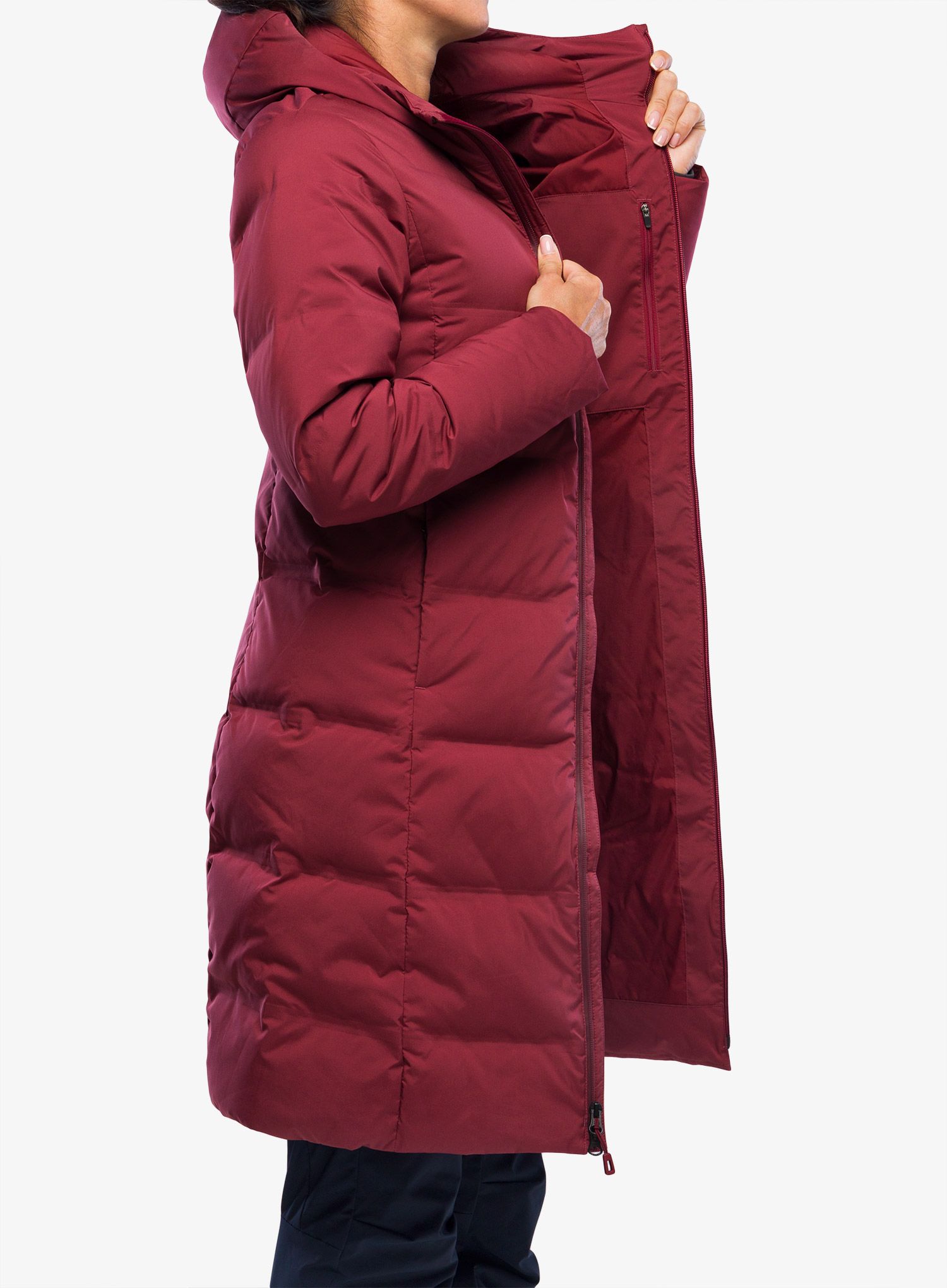Dámský péřový kabát Patagonia Jackson Glacier Parka - carmine red