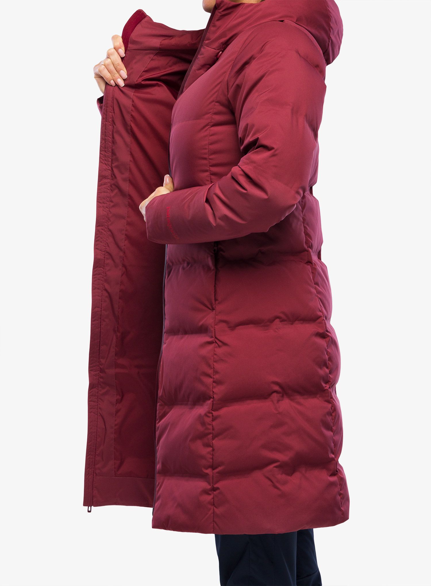 Dámský péřový kabát Patagonia Jackson Glacier Parka - carmine red